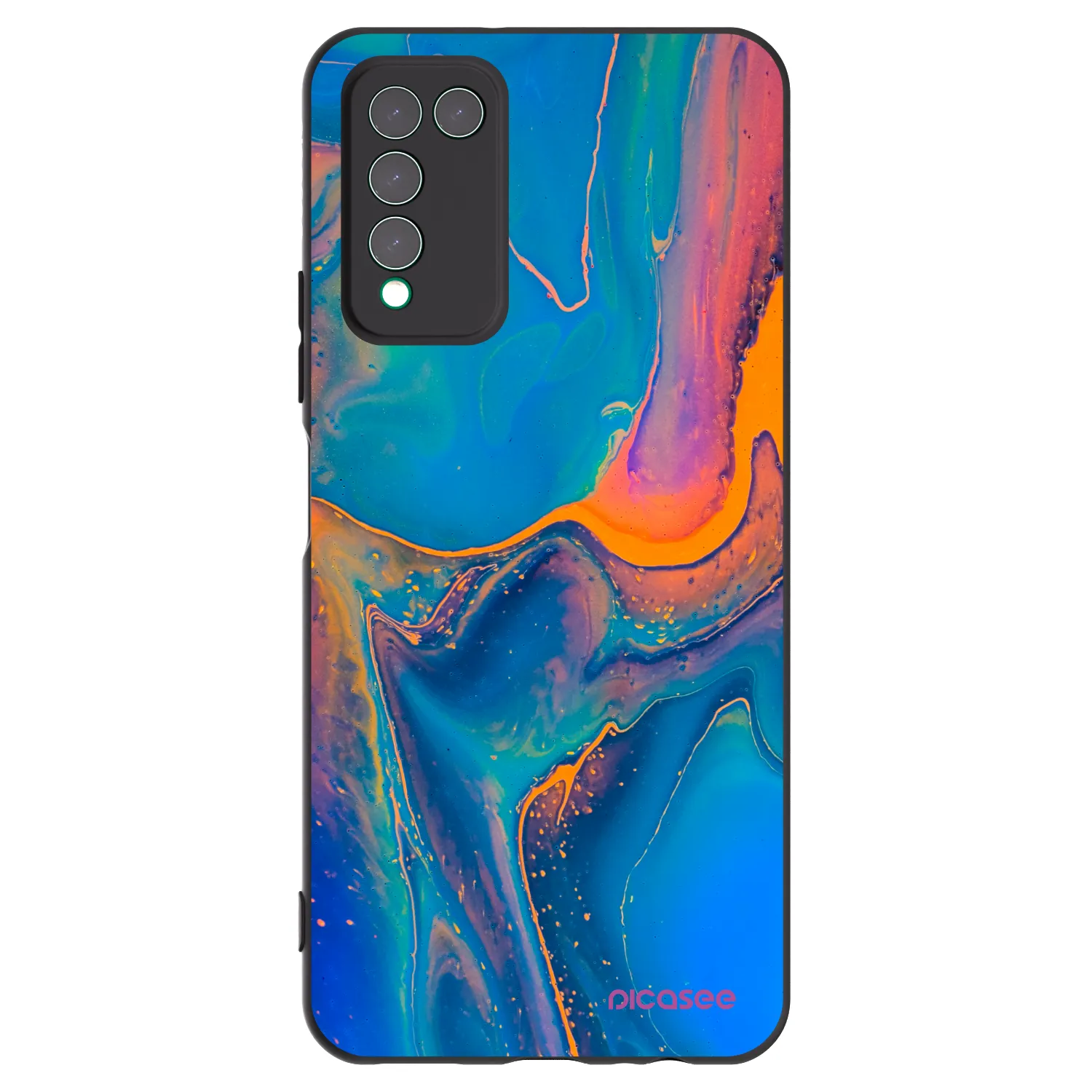 Picasee silikonowe czarne etui na Honor 10X Lite - Rainbow