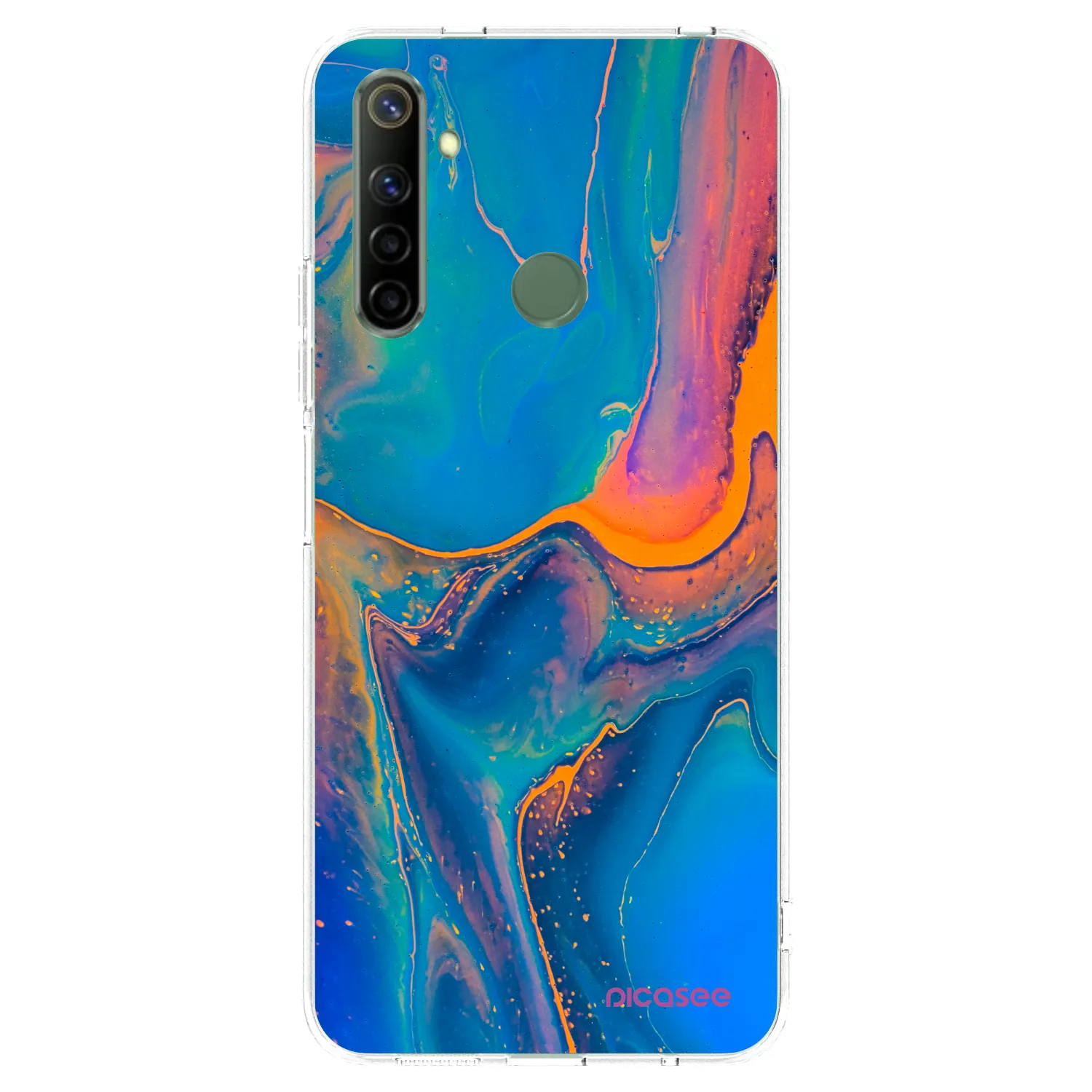 Picasee silikonowe przeźroczyste etui na Realme 6i - Rainbow