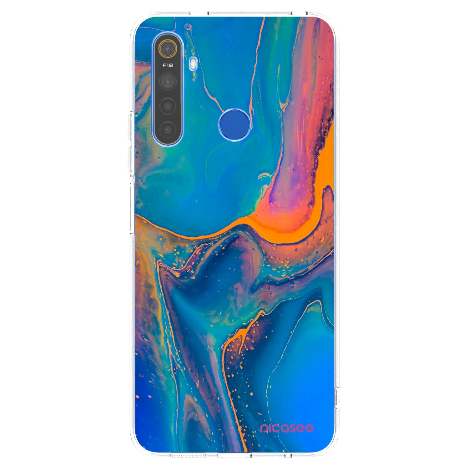 Picasee silikonowe przeźroczyste etui na Realme 5 - Rainbow