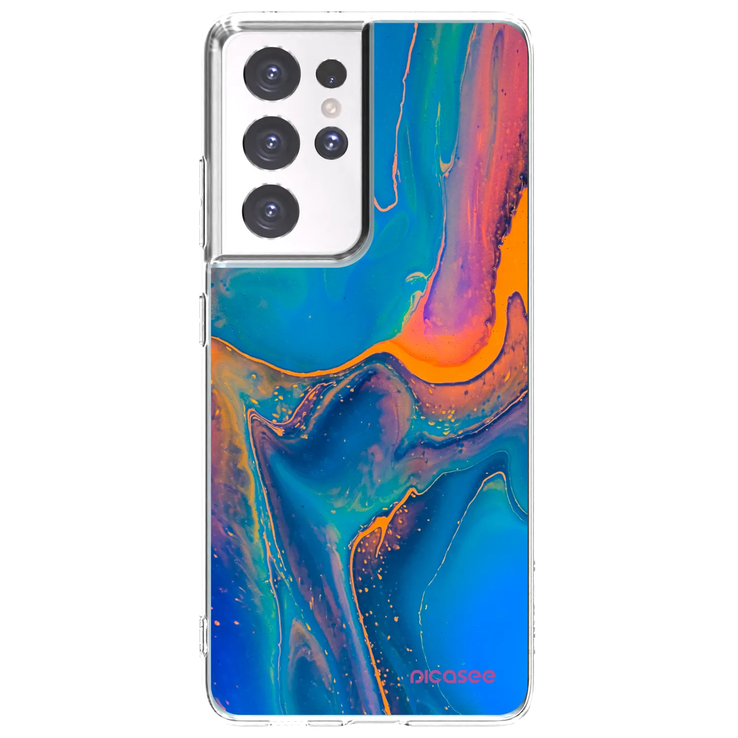 Picasee silikonowe przeźroczyste etui na Samsung Galaxy S21 Ultra 5G G998B - Rainbow
