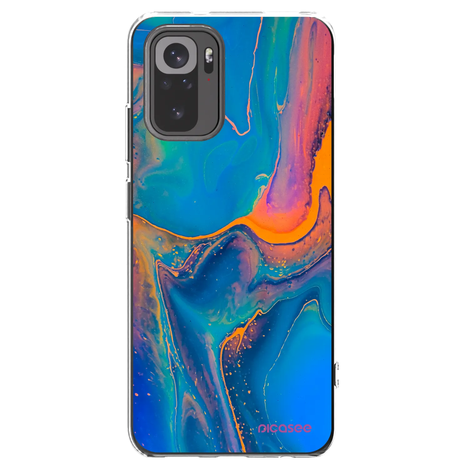 Picasee silikonowe przeźroczyste etui na Xiaomi Redmi Note 10 - Rainbow