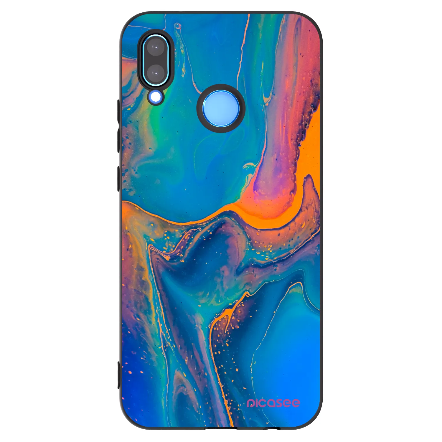 Picasee silikonowe czarne etui na Huawei P20 Lite - Rainbow