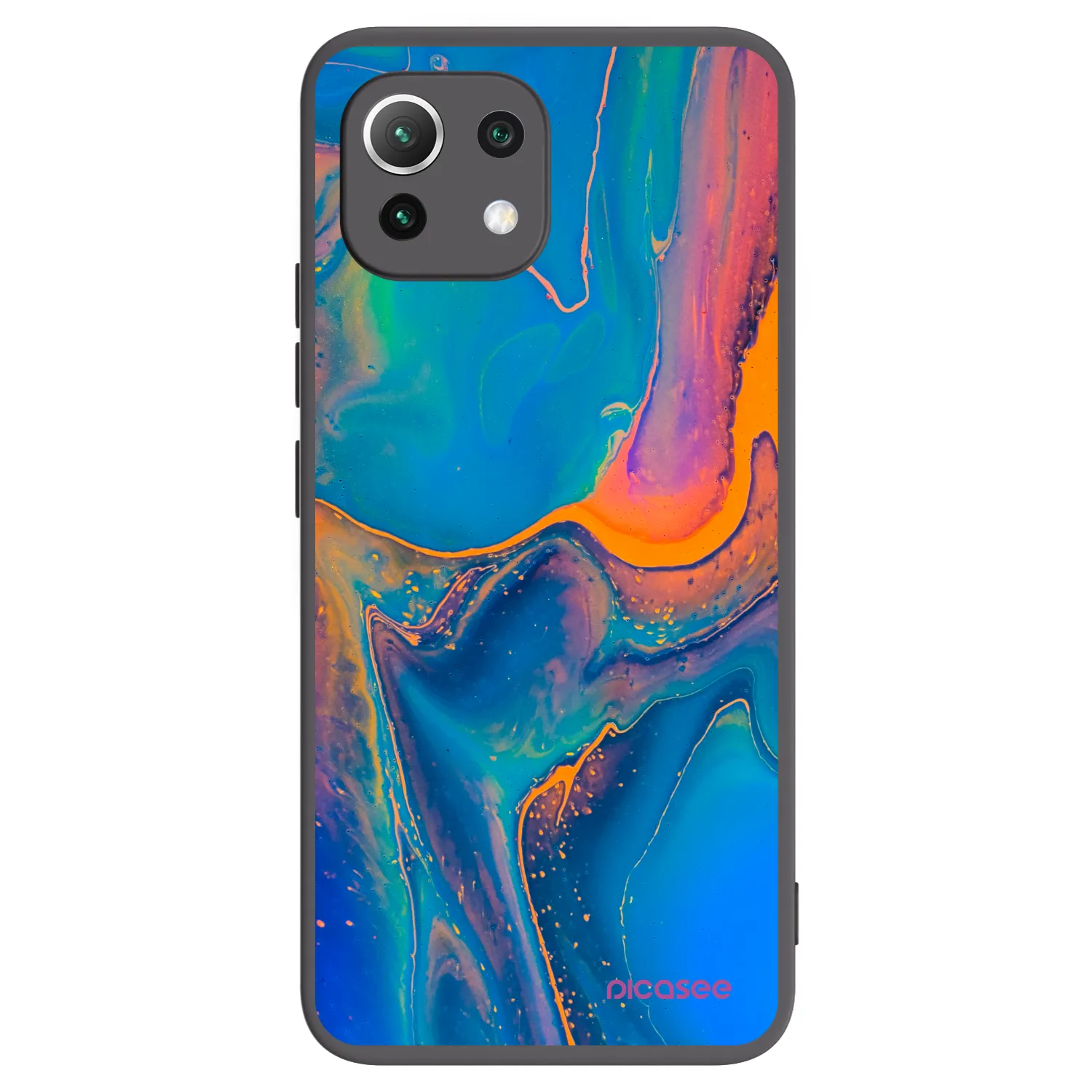 Picasee silikonowe czarne etui na Xiaomi Mi 11 Lite - Rainbow
