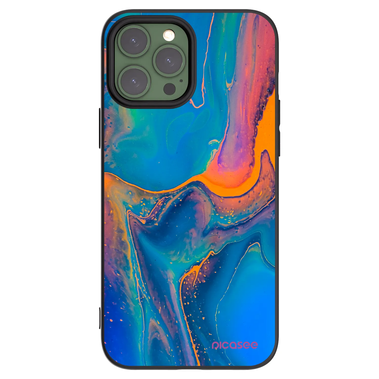 Picasee silikonowe czarne etui na Apple iPhone 13 Pro Max - Rainbow
