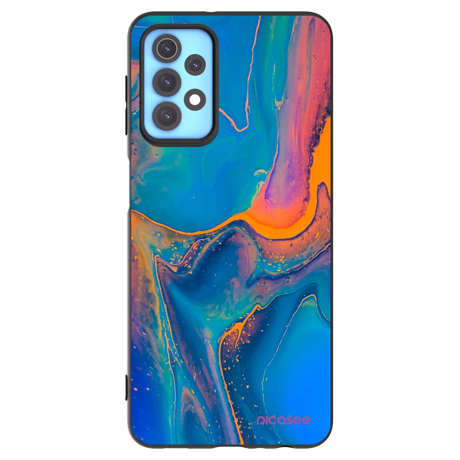 Picasee silikonowe czarne etui na Samsung Galaxy A32 4G SM-A325F - Rainbow