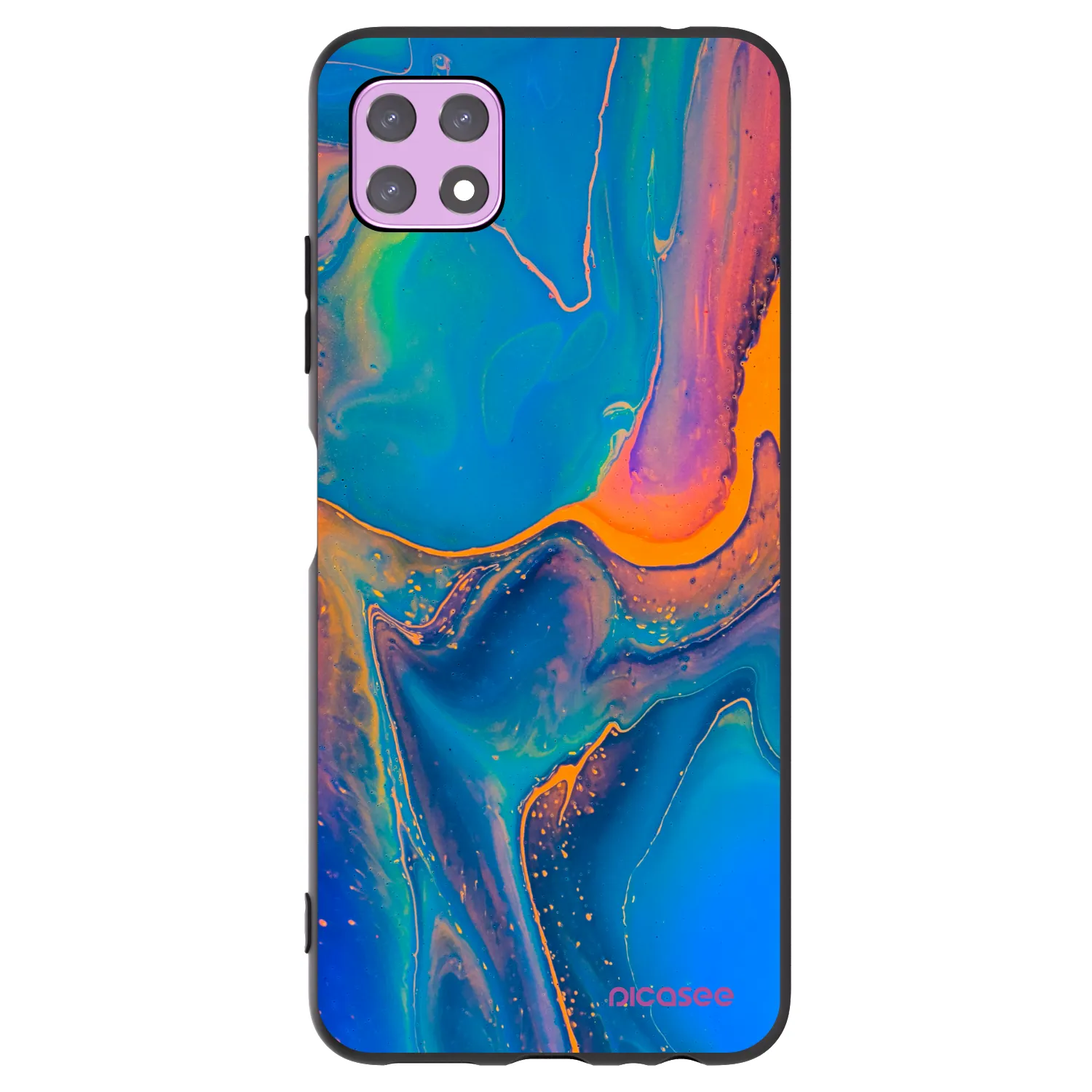 Picasee silikonowe czarne etui na Samsung Galaxy A22 A226B 5G - Rainbow