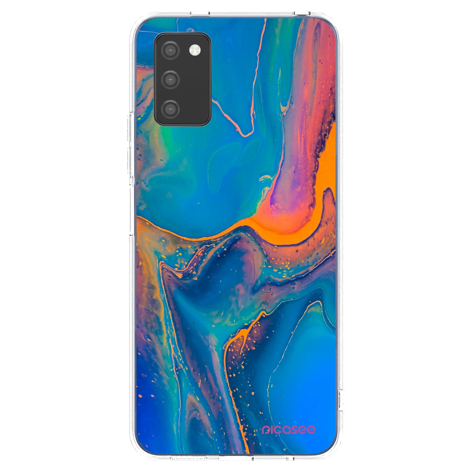 Picasee silikonowe przeźroczyste etui na Samsung Galaxy A02s A025G - Rainbow