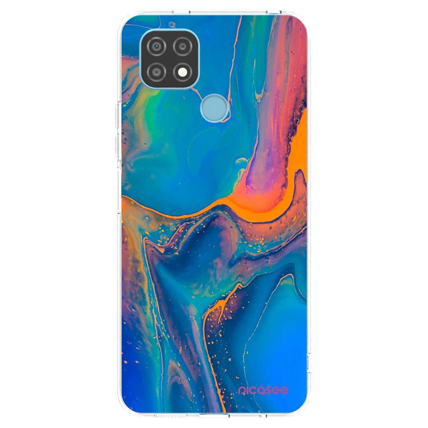 Picasee silikonowe przeźroczyste etui na Realme C21 - Rainbow