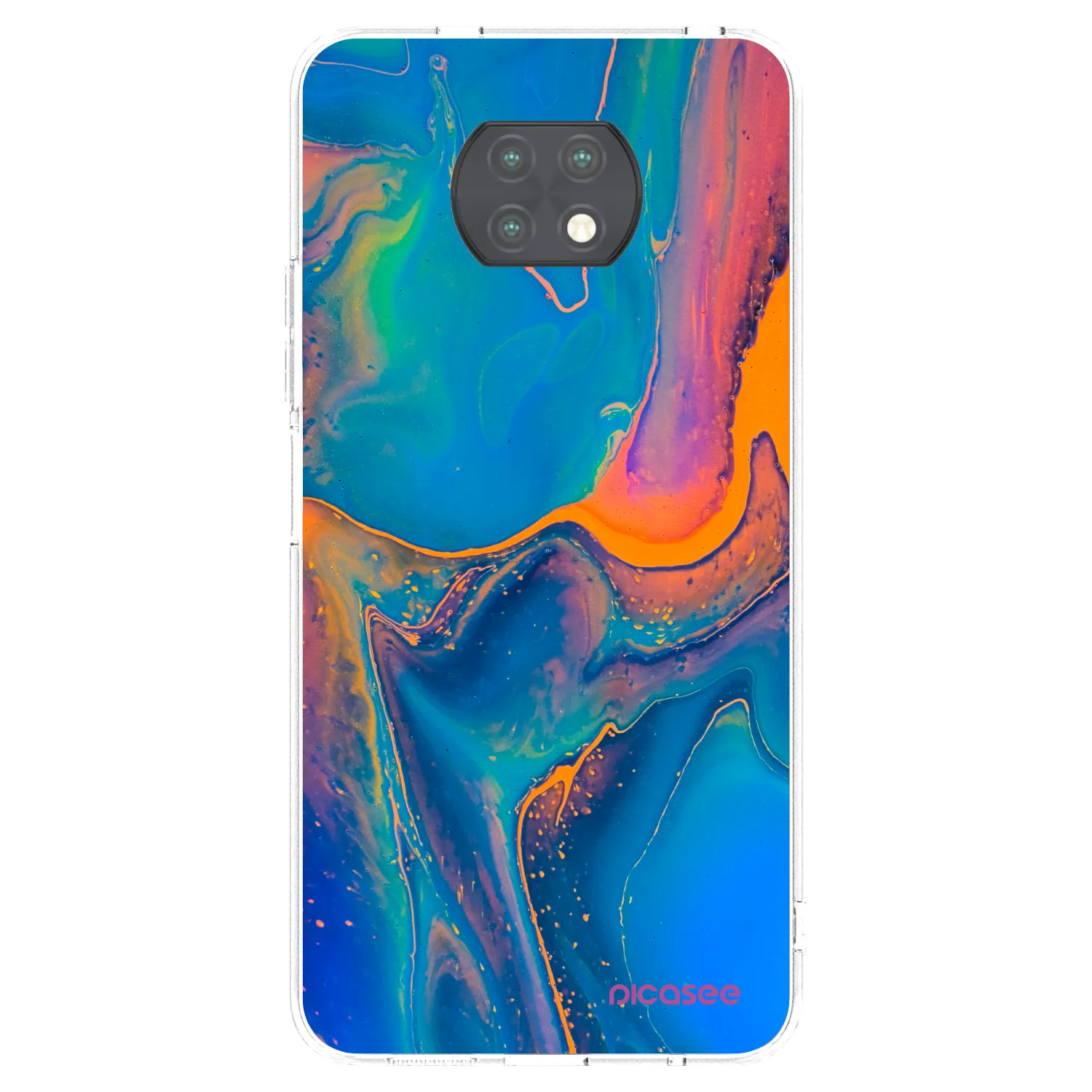 Picasee silikonowe przeźroczyste etui na Xiaomi Redmi Note 9T - Rainbow