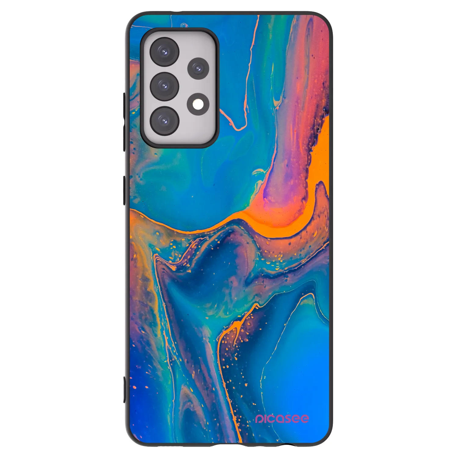 Picasee silikonowe czarne etui na Samsung Galaxy A52s 5G A528B - Rainbow