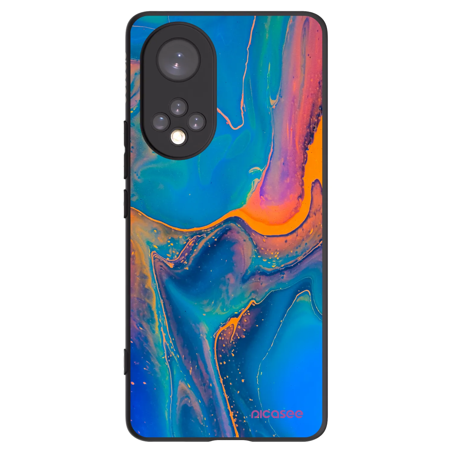 Picasee silikonowe czarne etui na Honor 50 5G - Rainbow