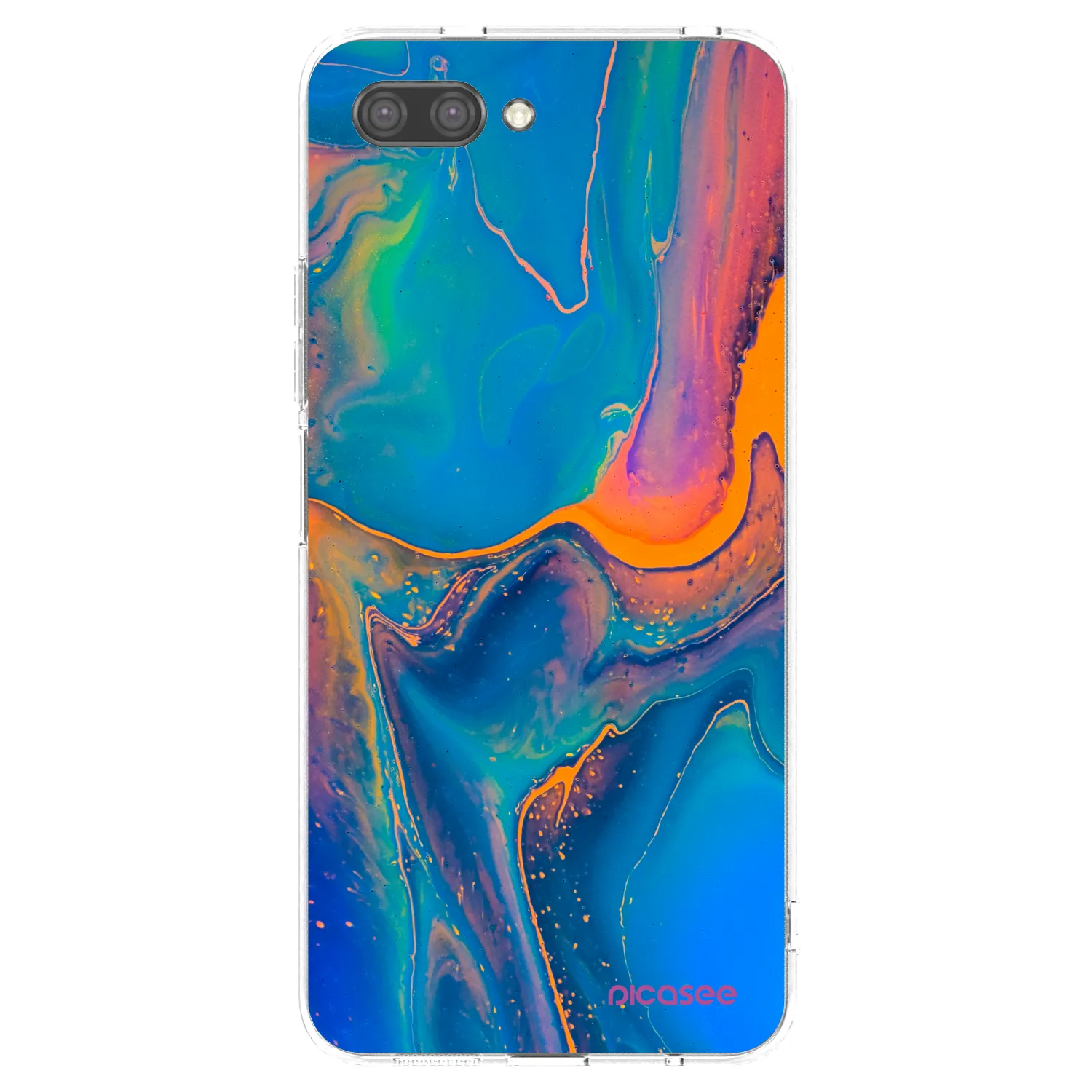 Picasee silikonowe przeźroczyste etui na Honor 10 - Rainbow