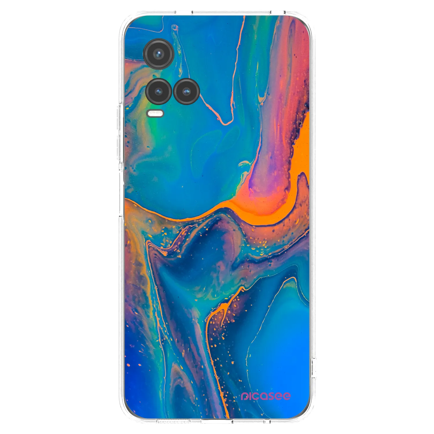 Picasee silikonowe przeźroczyste etui na Vivo Y33s - Rainbow