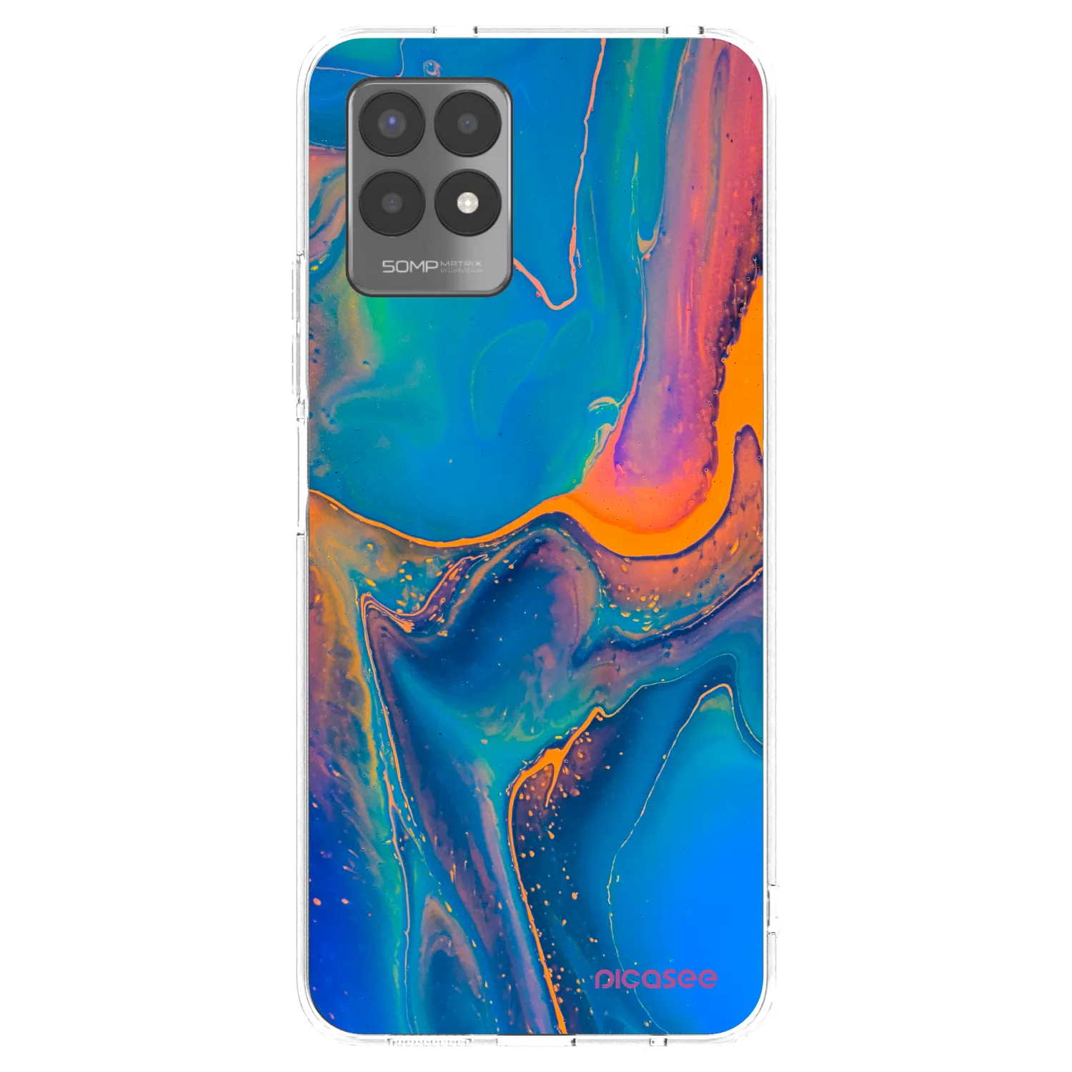 Picasee silikonowe przeźroczyste etui na Realme 8i - Rainbow