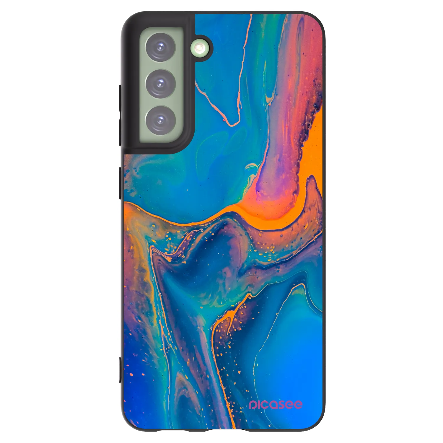 Picasee silikonowe czarne etui na Samsung Galaxy S21 FE 5G - Rainbow