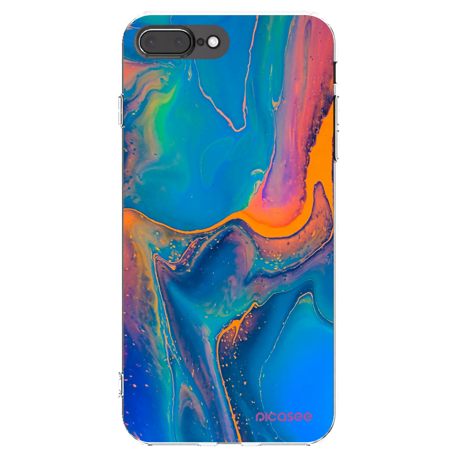 Picasee silikonowe przeźroczyste etui na Apple iPhone 7 Plus - Rainbow