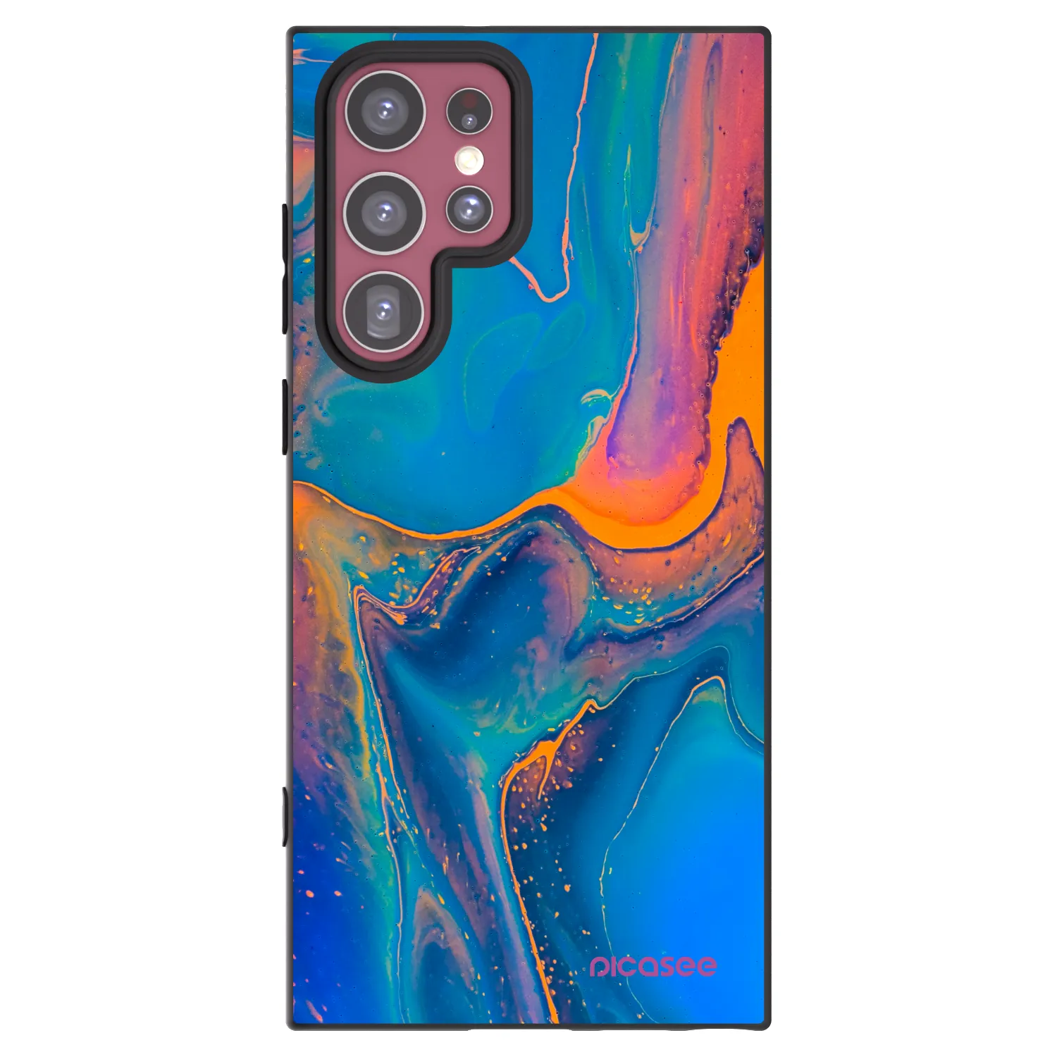 Picasee silikonowe czarne etui na Samsung Galaxy S22 Ultra 5G - Rainbow
