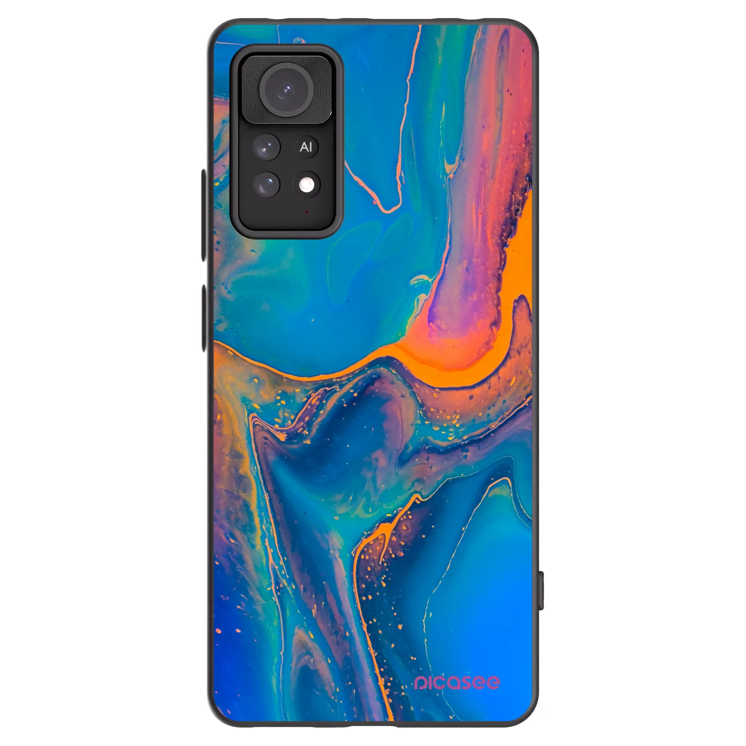 Picasee silikonowe czarne etui na Xiaomi Redmi Note 11 Pro 5G - Rainbow