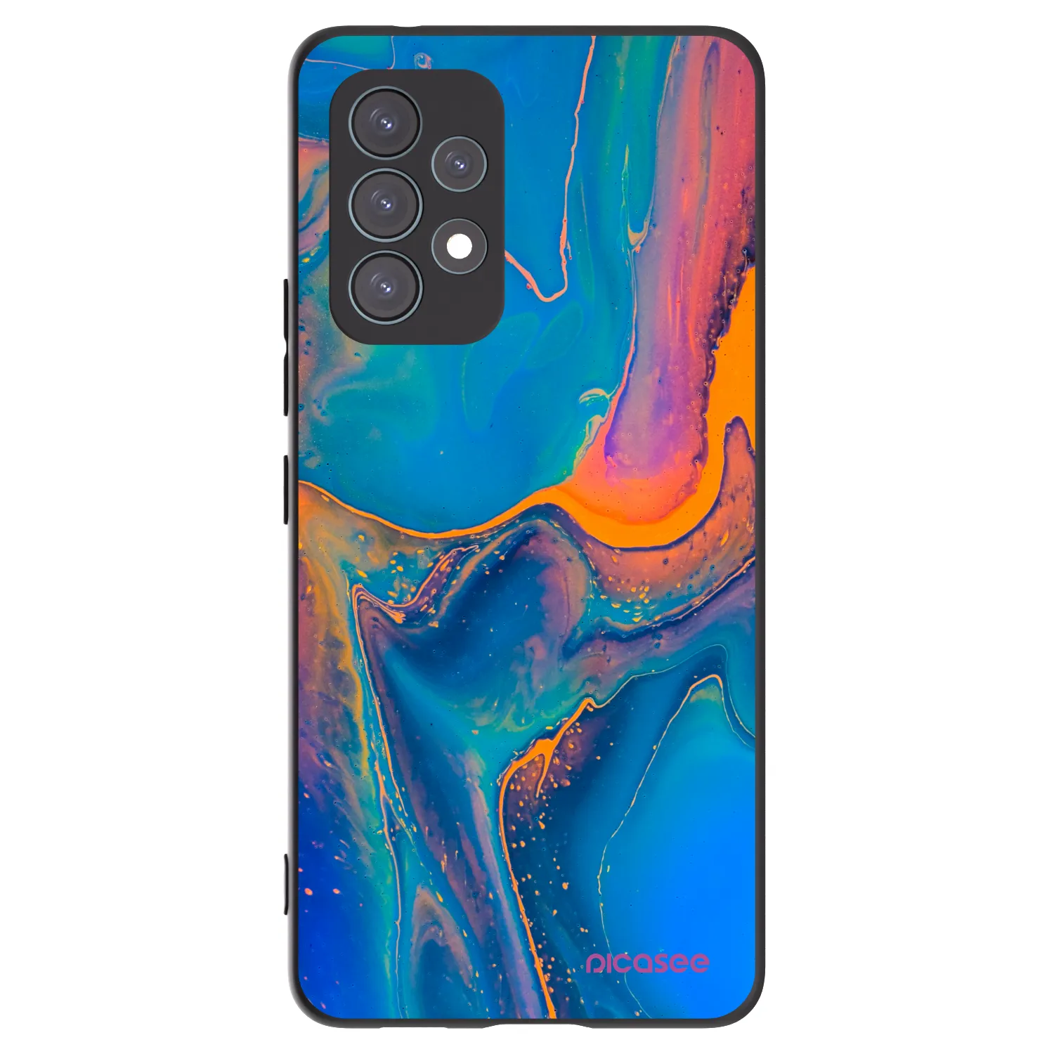Picasee silikonowe czarne etui na Samsung Galaxy A53 5G A536 - Rainbow
