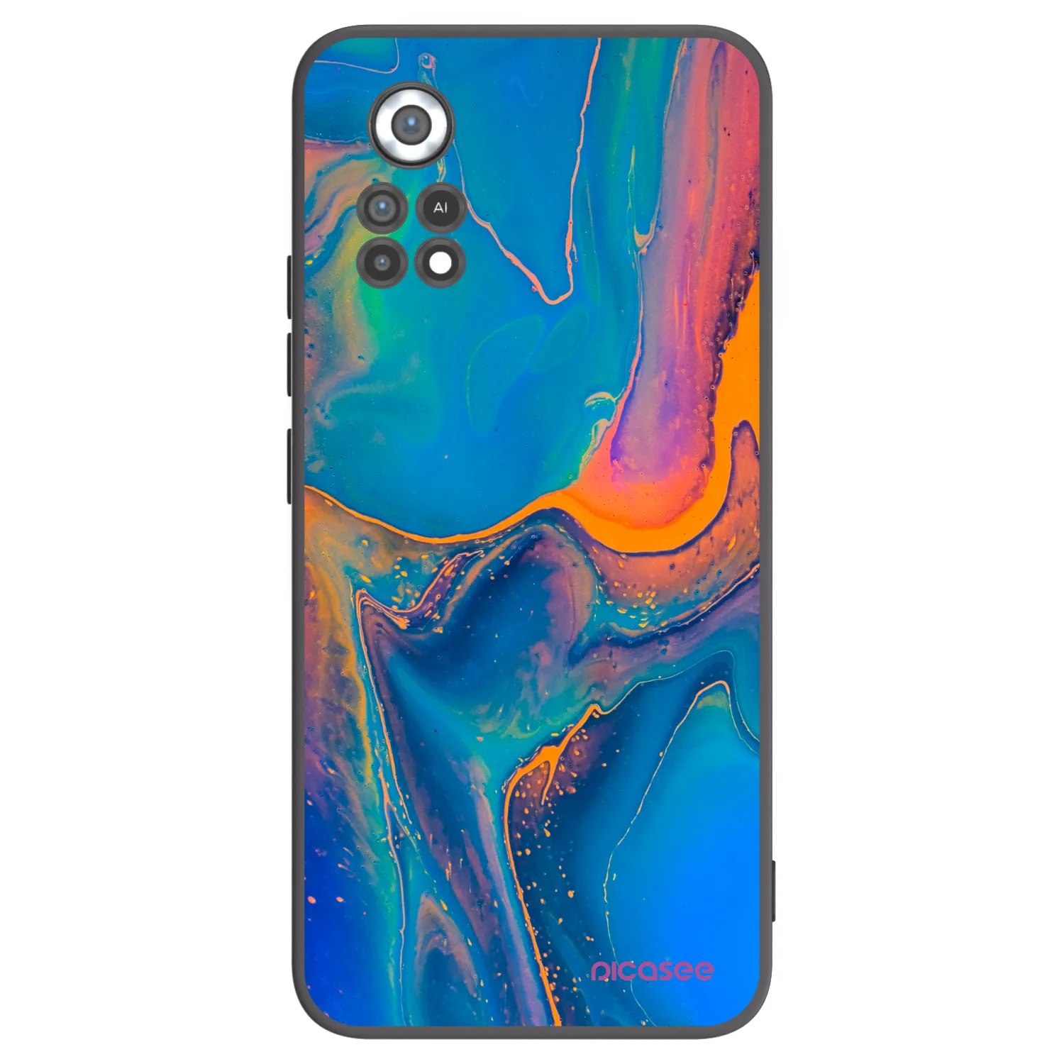 Picasee silikonowe czarne etui na Xiaomi Poco X4 Pro 5G - Rainbow