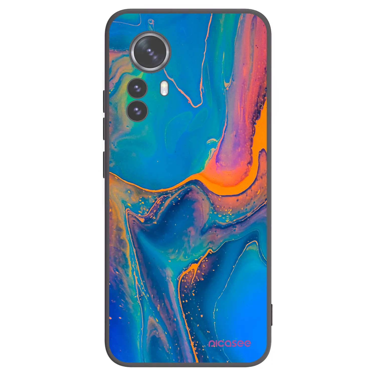 Picasee silikonowe czarne etui na Xiaomi 12 Pro - Rainbow