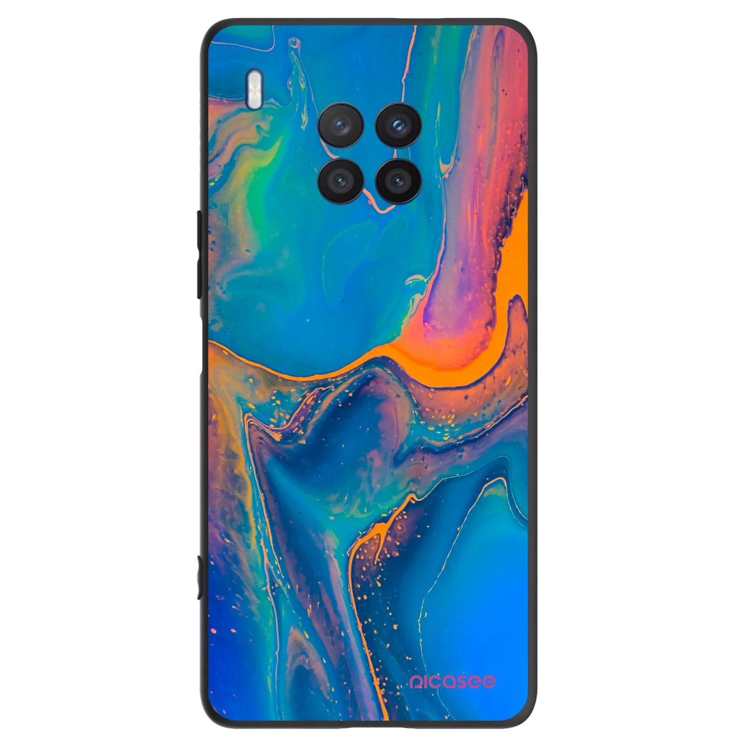 Picasee silikonowe czarne etui na Honor 50 Lite - Rainbow
