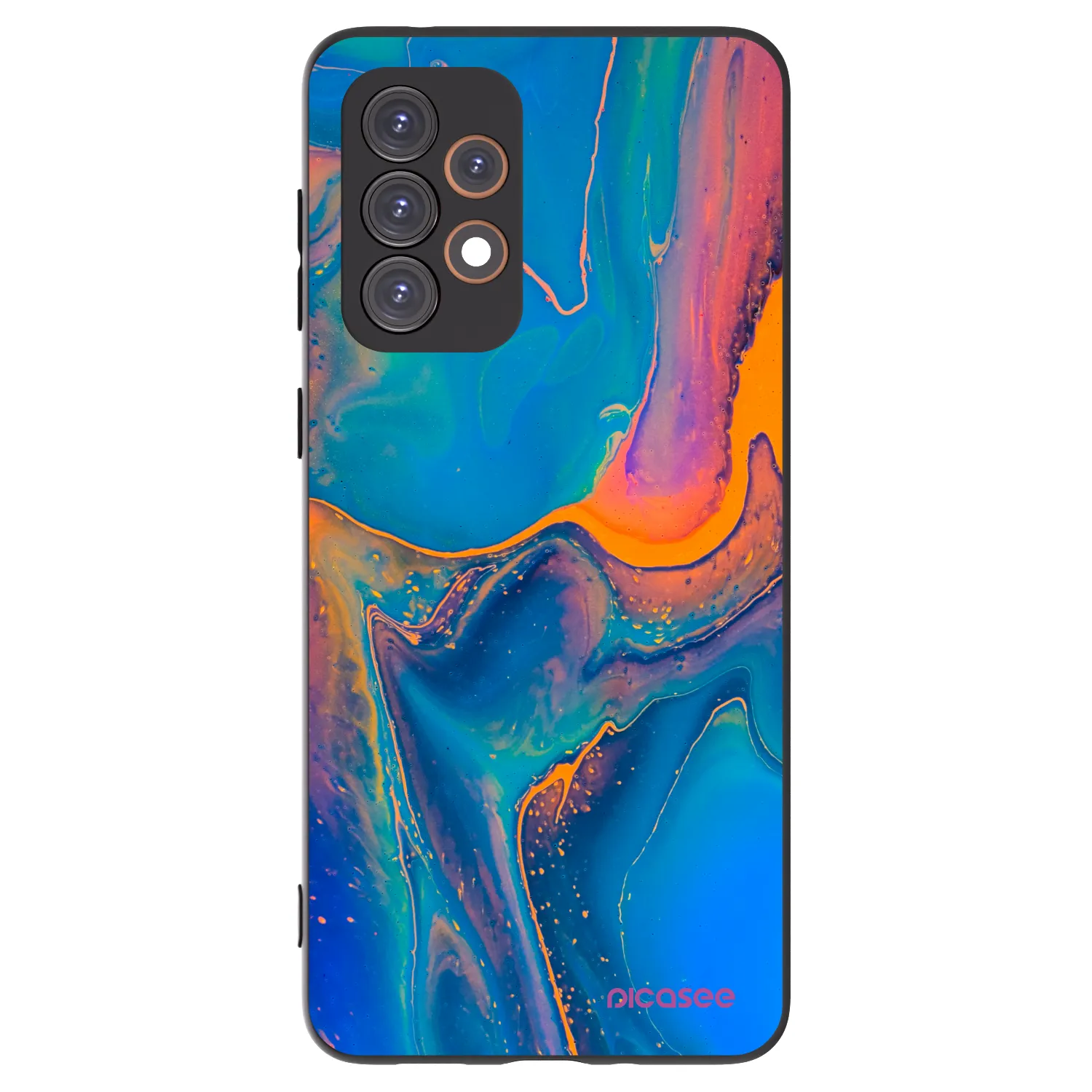 Picasee silikonowe czarne etui na Samsung Galaxy A33 5G A336 - Rainbow