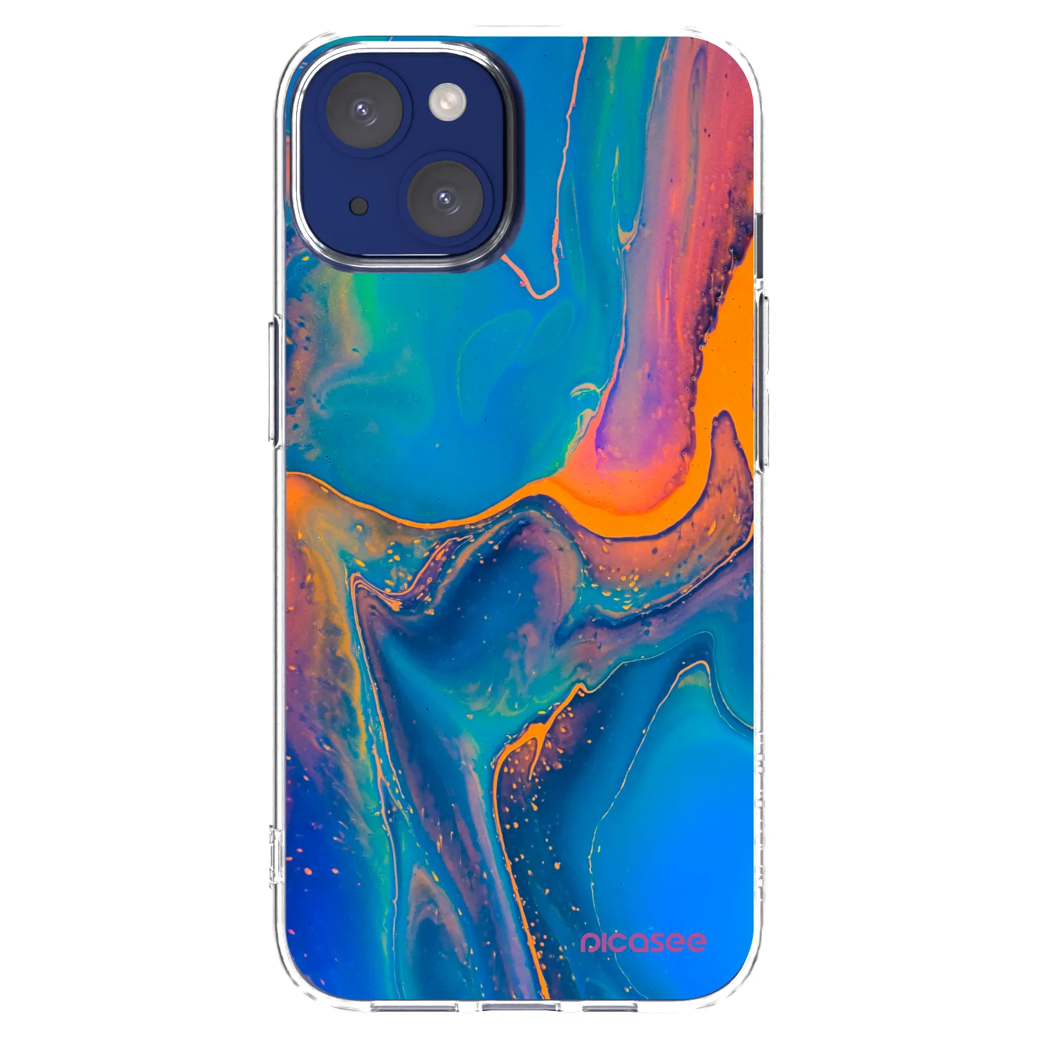 Picasee silikonowe przeźroczyste etui na Apple iPhone 14 - Rainbow