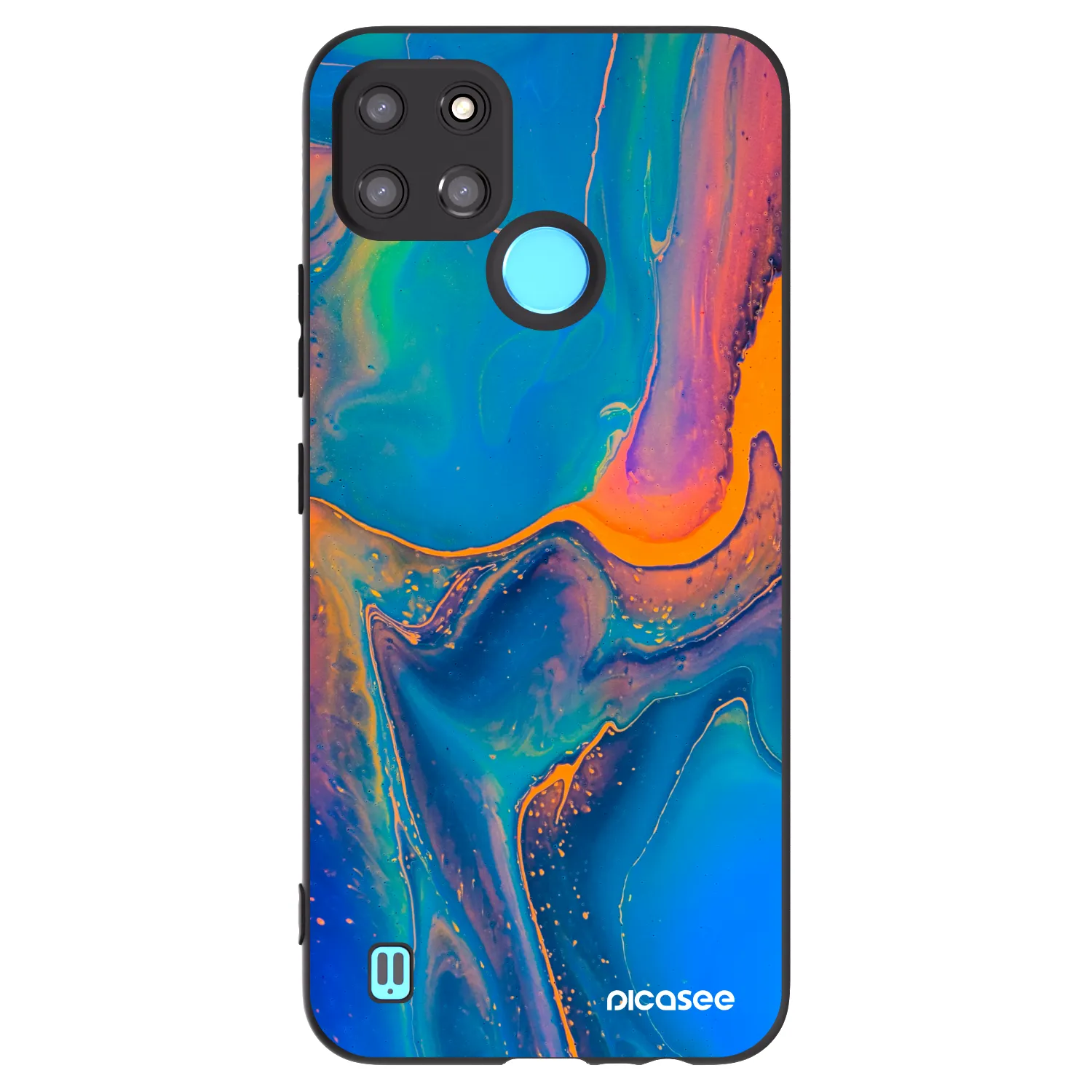 Picasee silikonowe czarne etui na Realme C21Y - Rainbow