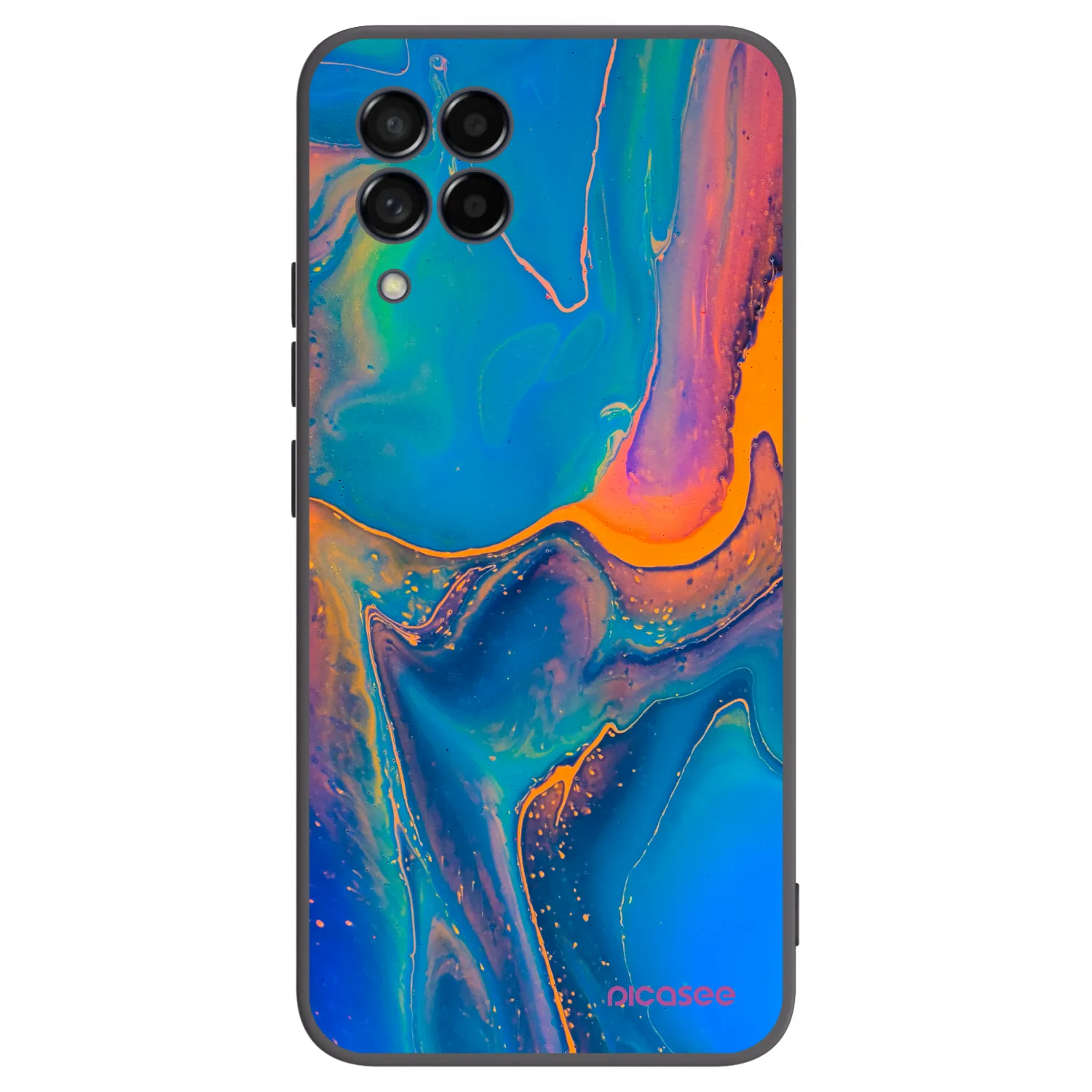 Picasee silikonowe czarne etui na Samsung Galaxy M53 5G - Rainbow
