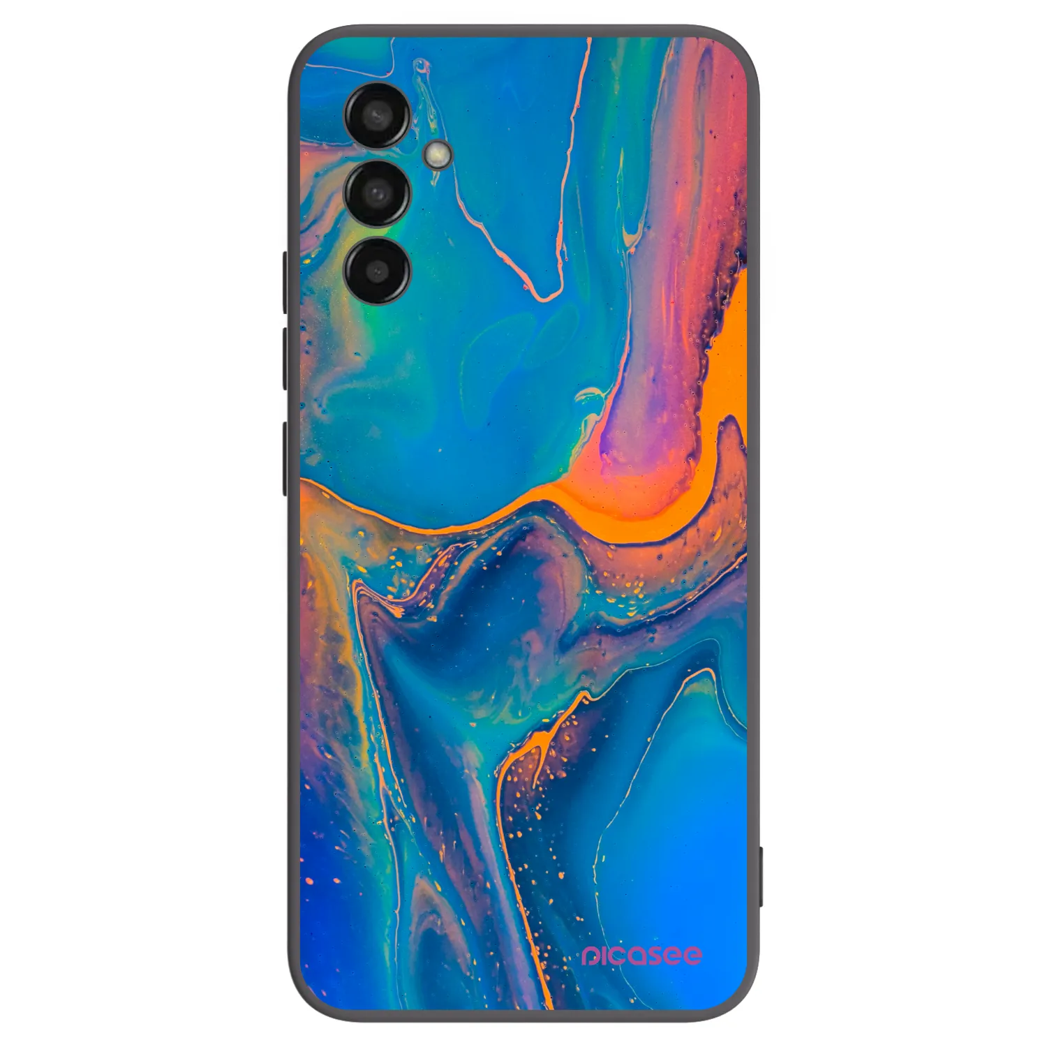 Picasee silikonowe czarne etui na Samsung Galaxy M13 M135F - Rainbow