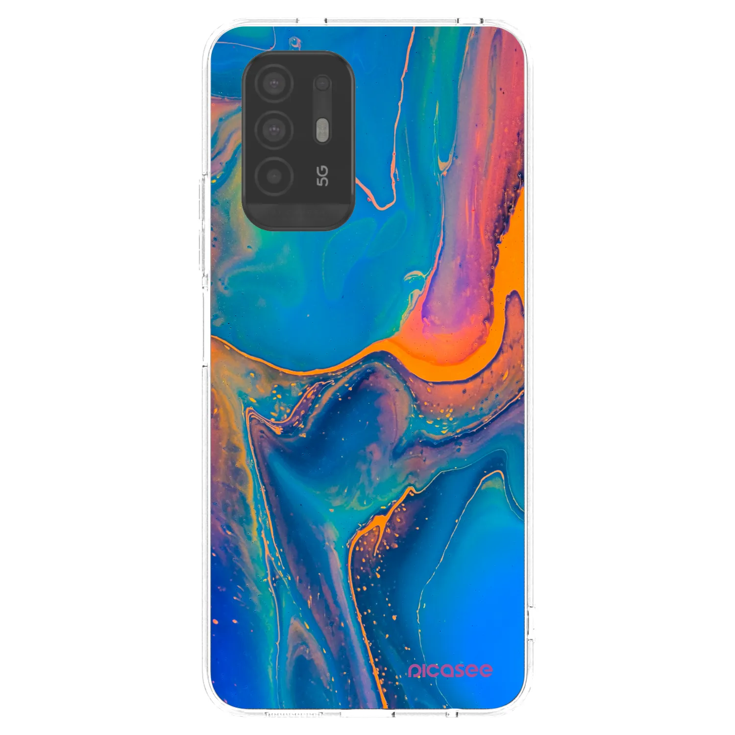 Picasee silikonowe przeźroczyste etui na OPPO A94 5G - Rainbow