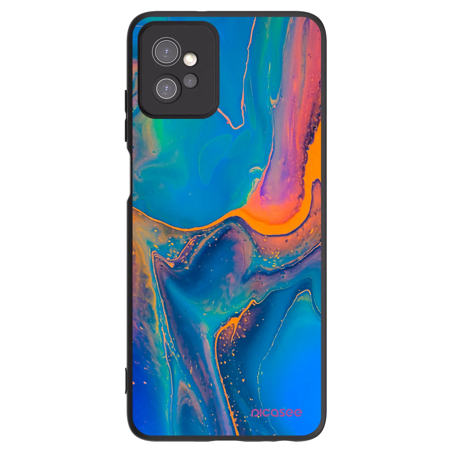 Picasee silikonowe czarne etui na Motorola Moto G32 - Rainbow