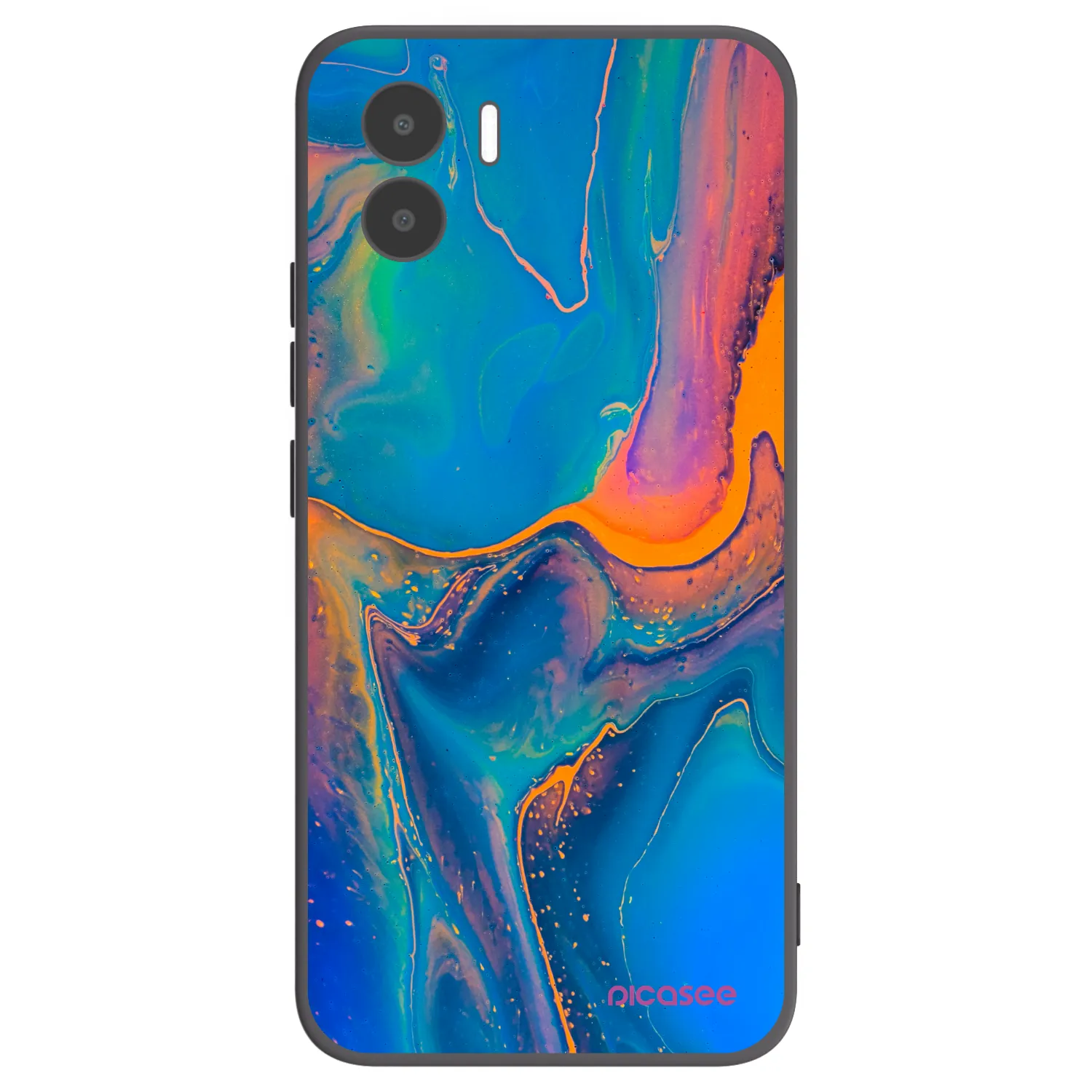 Picasee silikonowe czarne etui na Xiaomi Redmi A1 - Rainbow