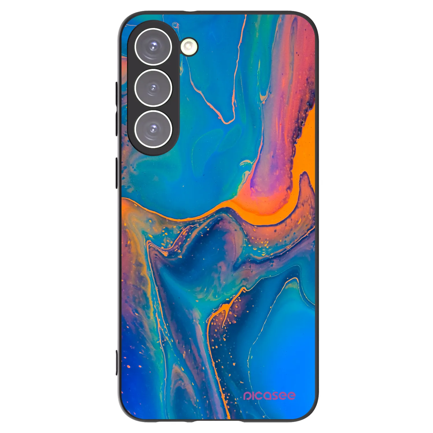 Picasee silikonowe czarne etui na Samsung Galaxy S23+ 5G - Rainbow