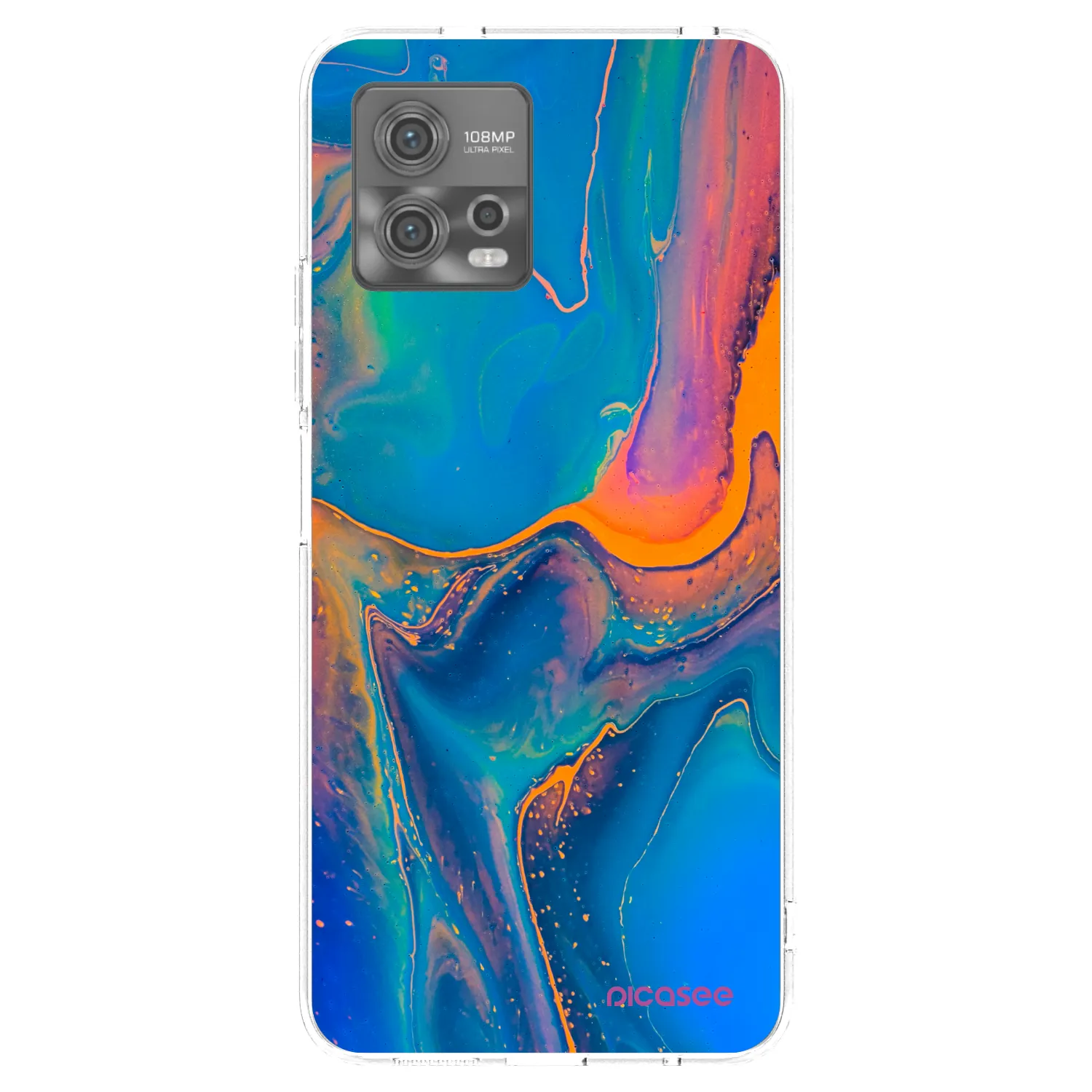 Picasee silikonowe przeźroczyste etui na Motorola Moto G72 - Rainbow
