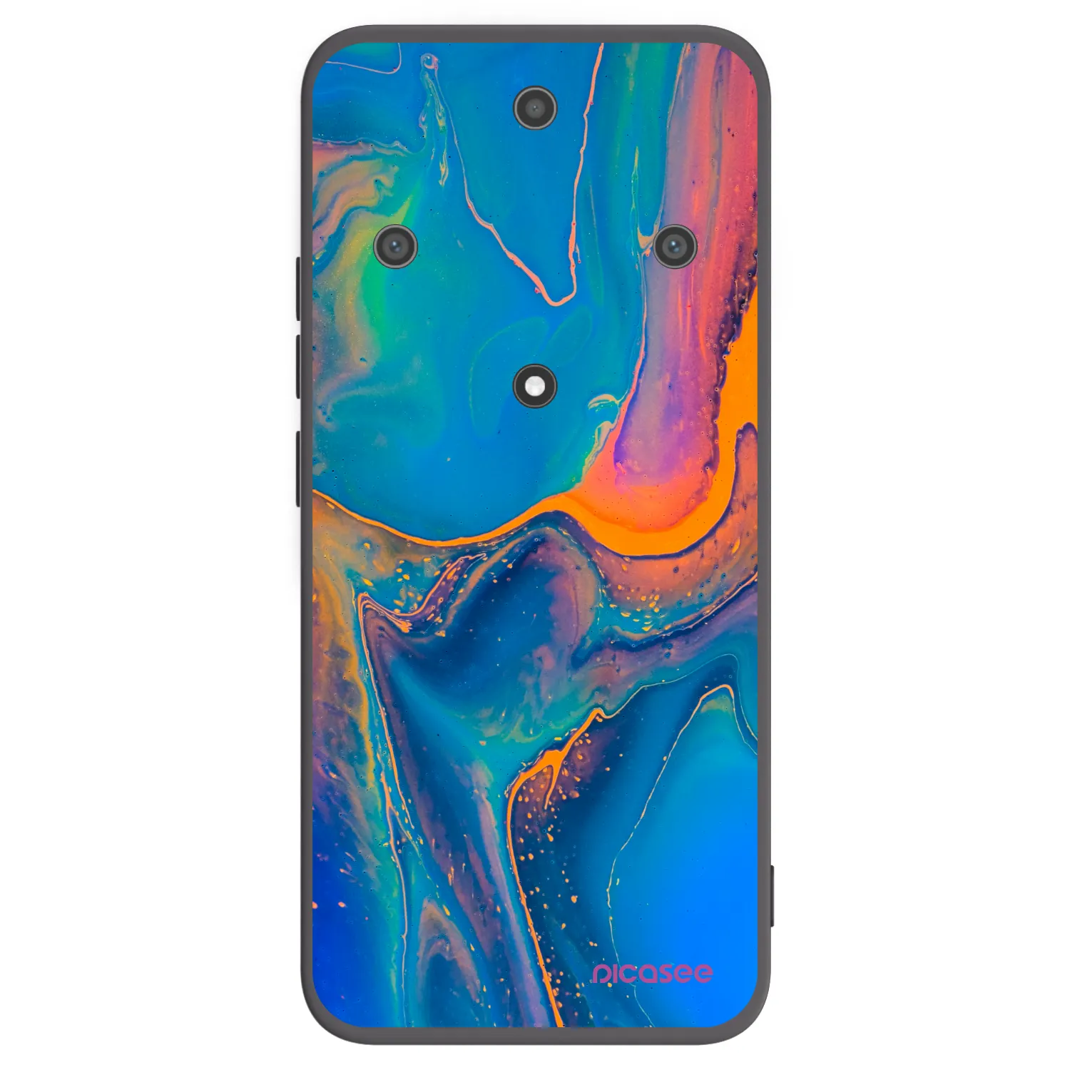 Picasee silikonowe czarne etui na Honor Magic5 Lite 5G - Rainbow