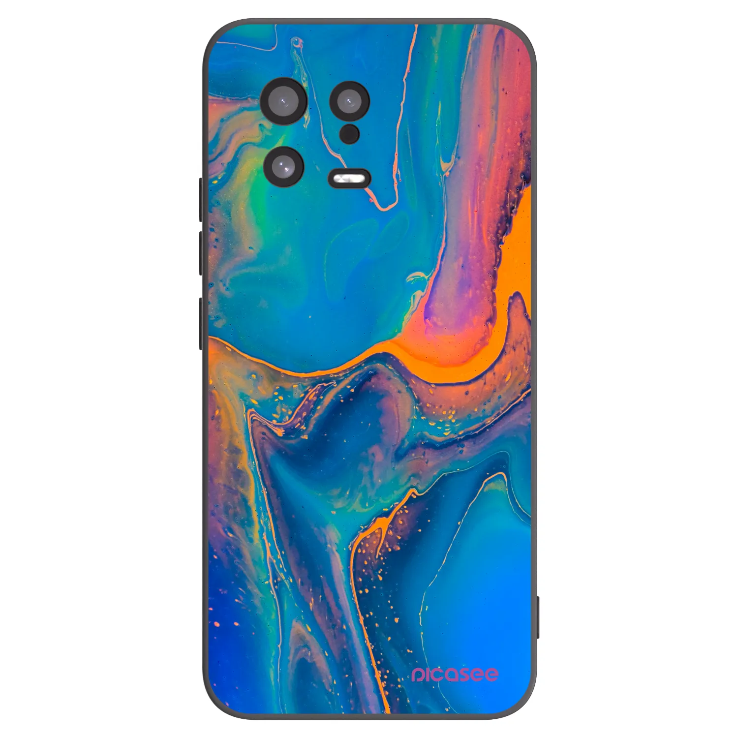 Picasee silikonowe czarne etui na Xiaomi 13 - Rainbow