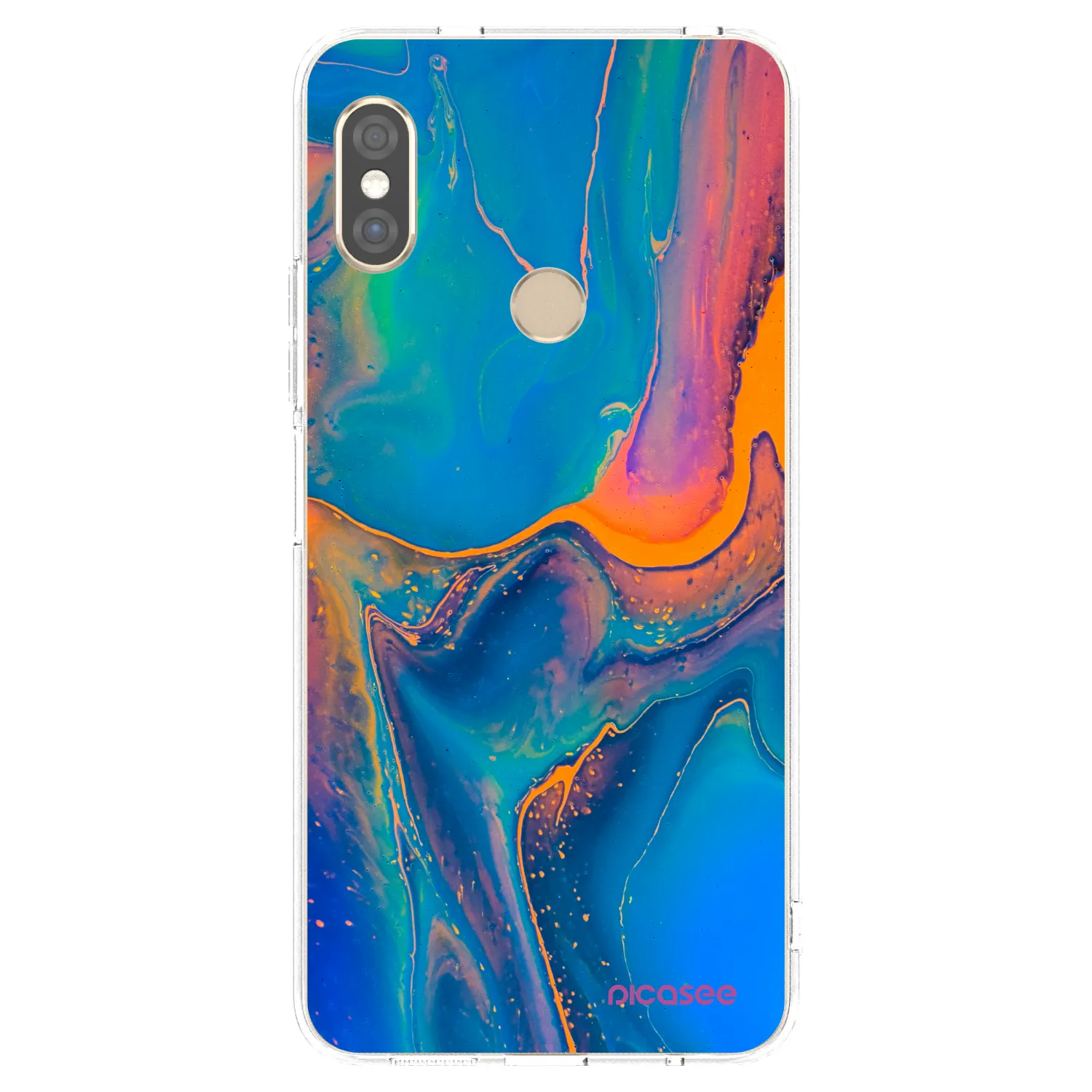 Picasee silikonowe przeźroczyste etui na Xiaomi Redmi Note 5 Global - Rainbow