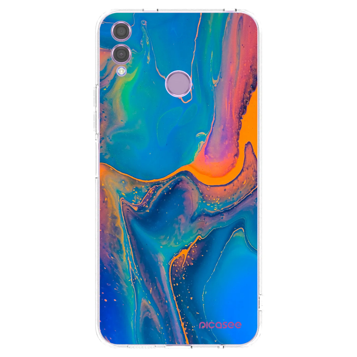 Picasee silikonowe przeźroczyste etui na Honor 8X - Rainbow