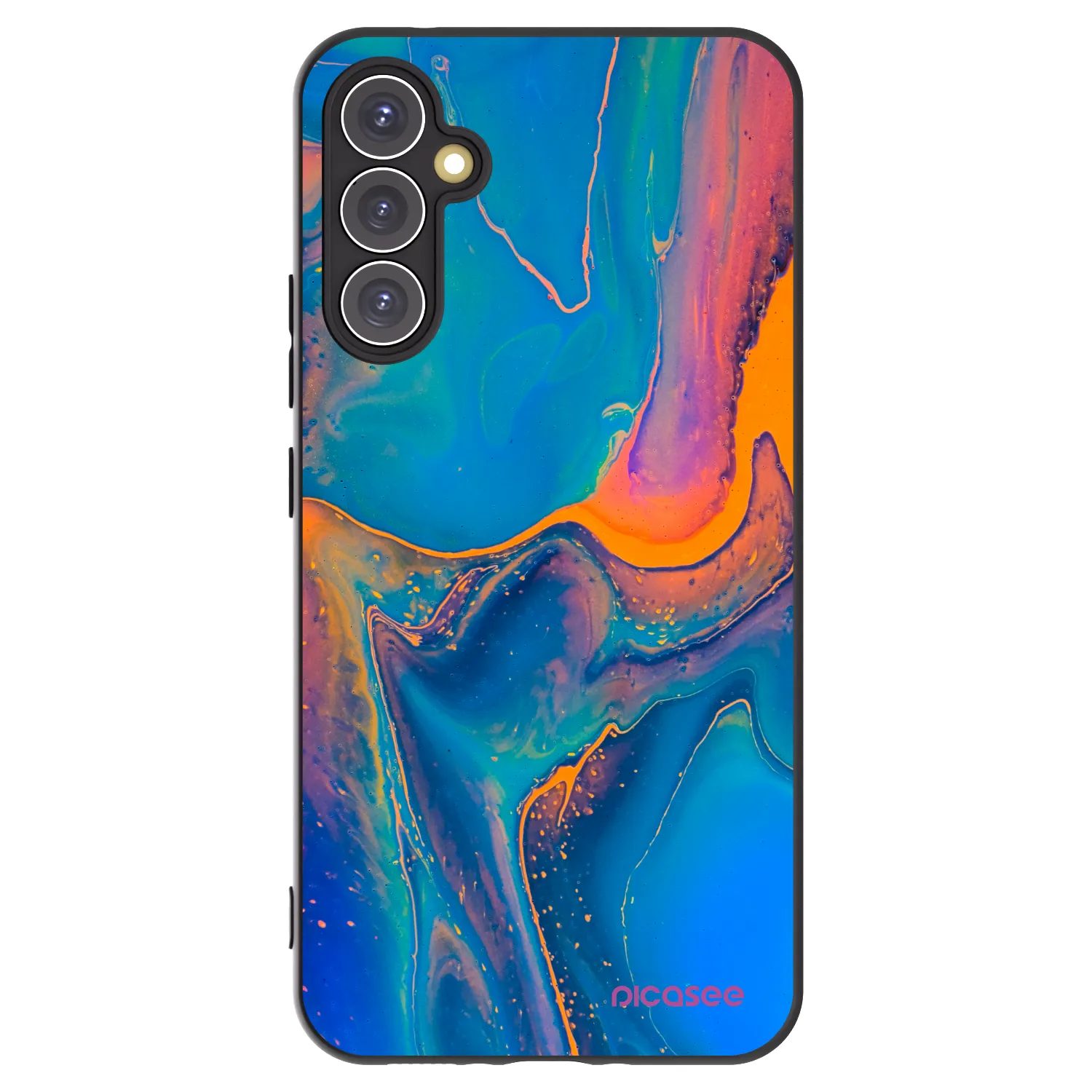 Picasee silikonowe czarne etui na Samsung Galaxy A34 5G A346B - Rainbow