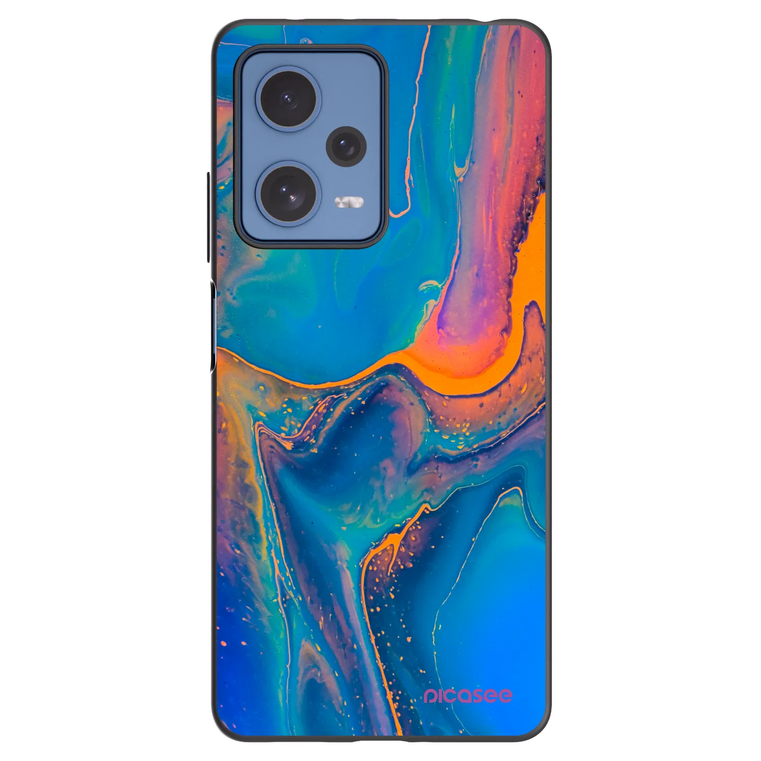 Picasee silikonowe czarne etui na Xiaomi Redmi Note 12 Pro 5G - Rainbow
