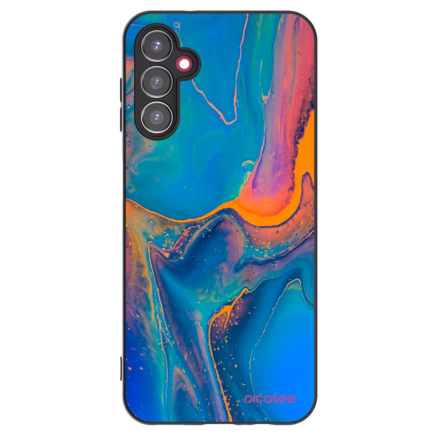 Picasee silikonowe czarne etui na Samsung Galaxy A14 4G A145R - Rainbow