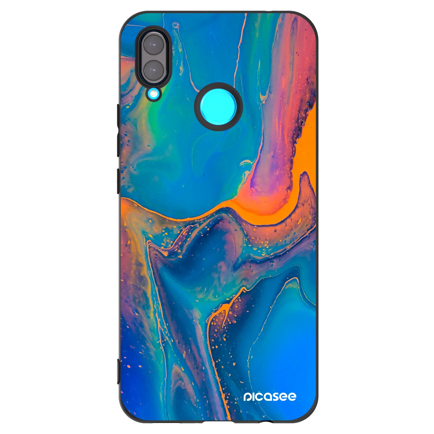 Picasee silikonowe czarne etui na Huawei Nova 3 - Rainbow