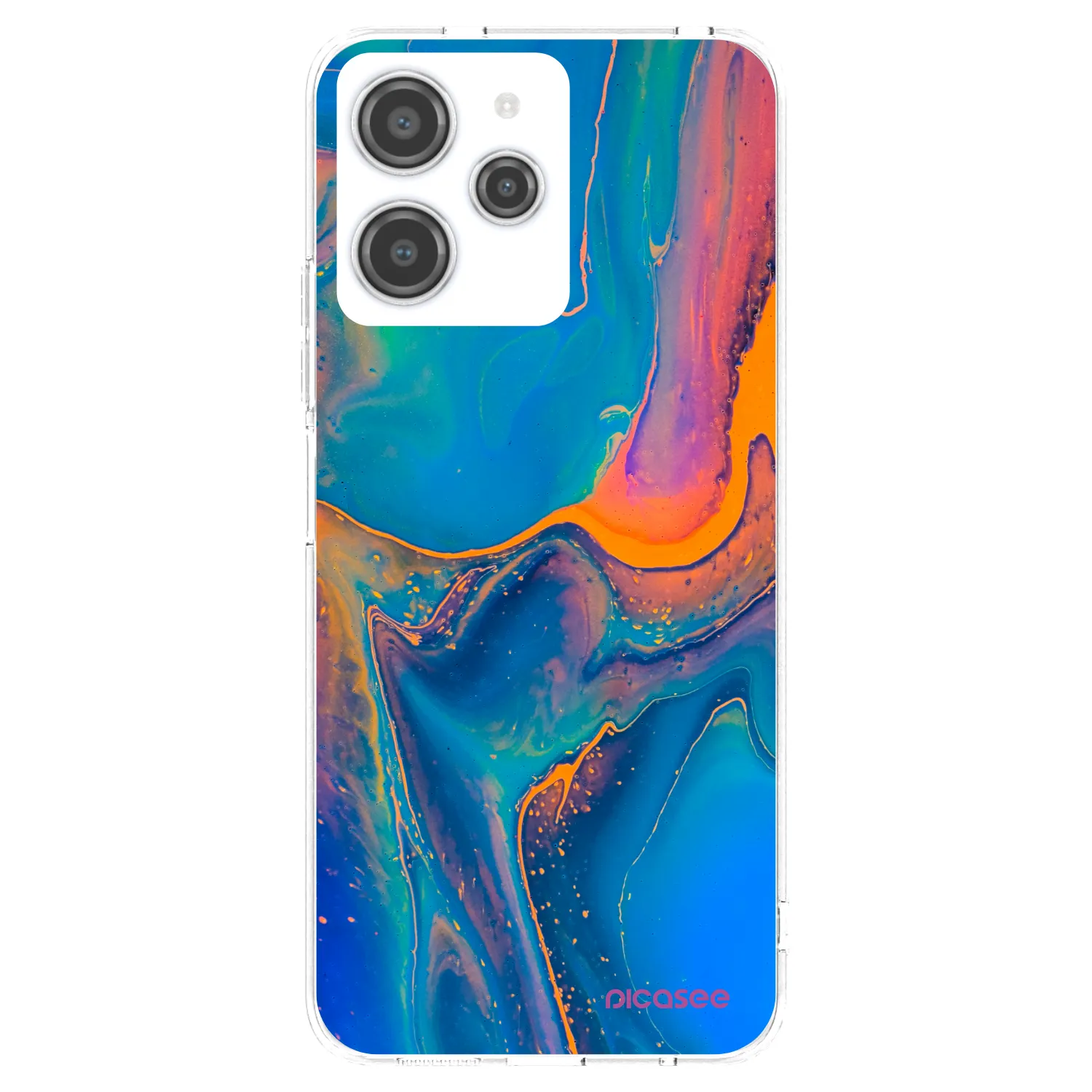 Picasee silikonowe przeźroczyste etui na Xiaomi Redmi 12 4G - Rainbow