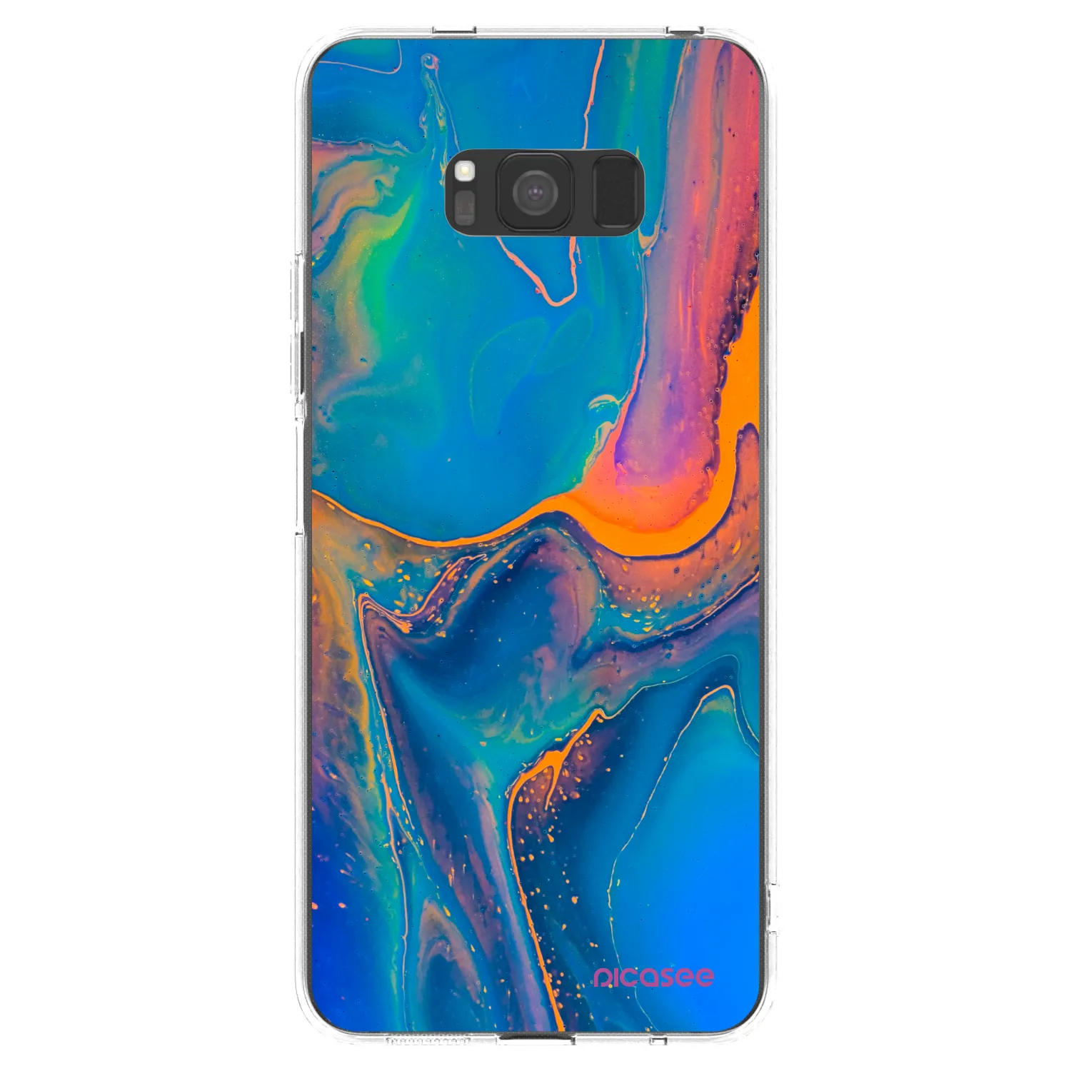 Picasee silikonowe przeźroczyste etui na Samsung Galaxy S8 G950F - Rainbow