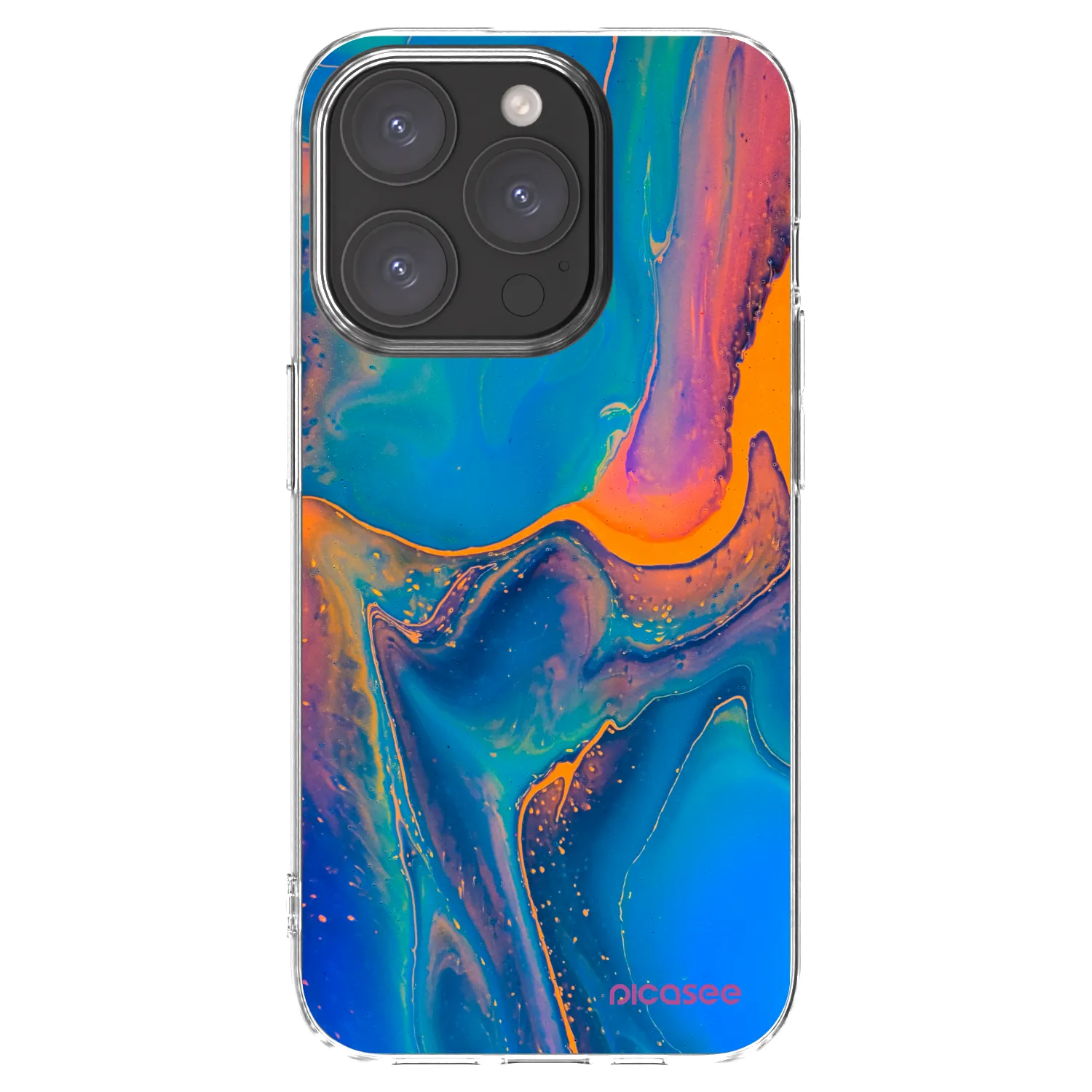 Picasee silikonowe przeźroczyste etui na Apple iPhone 15 Pro - Rainbow