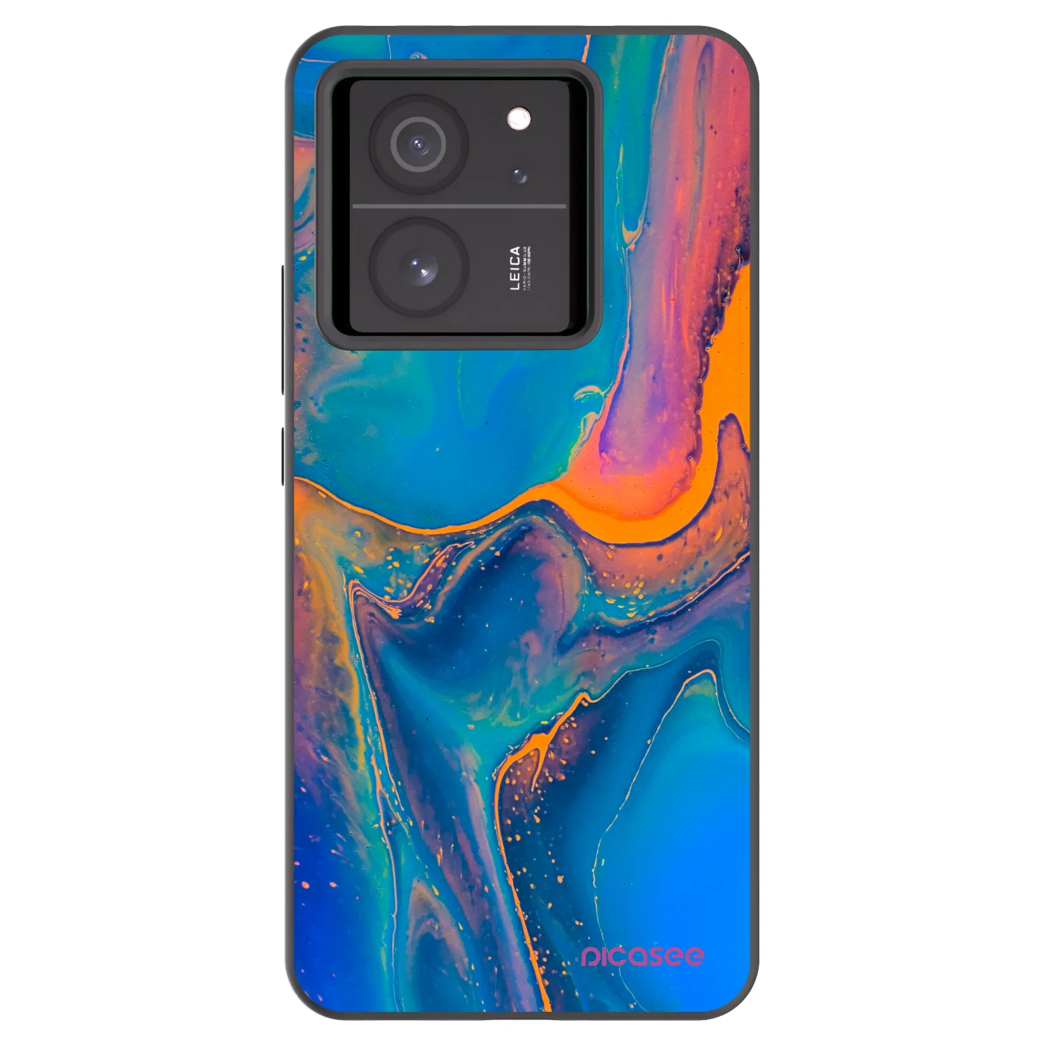 Picasee silikonowe czarne etui na Xiaomi 13T - Rainbow
