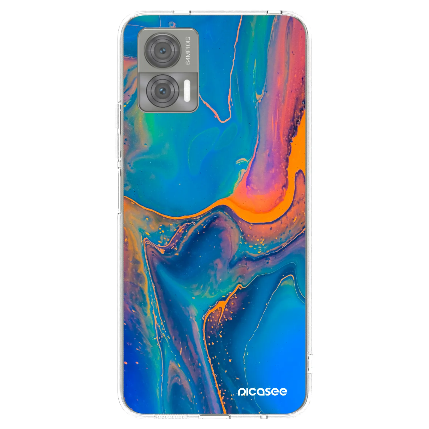 Picasee silikonowe przeźroczyste etui na Motorola Edge 30 Neo - Rainbow
