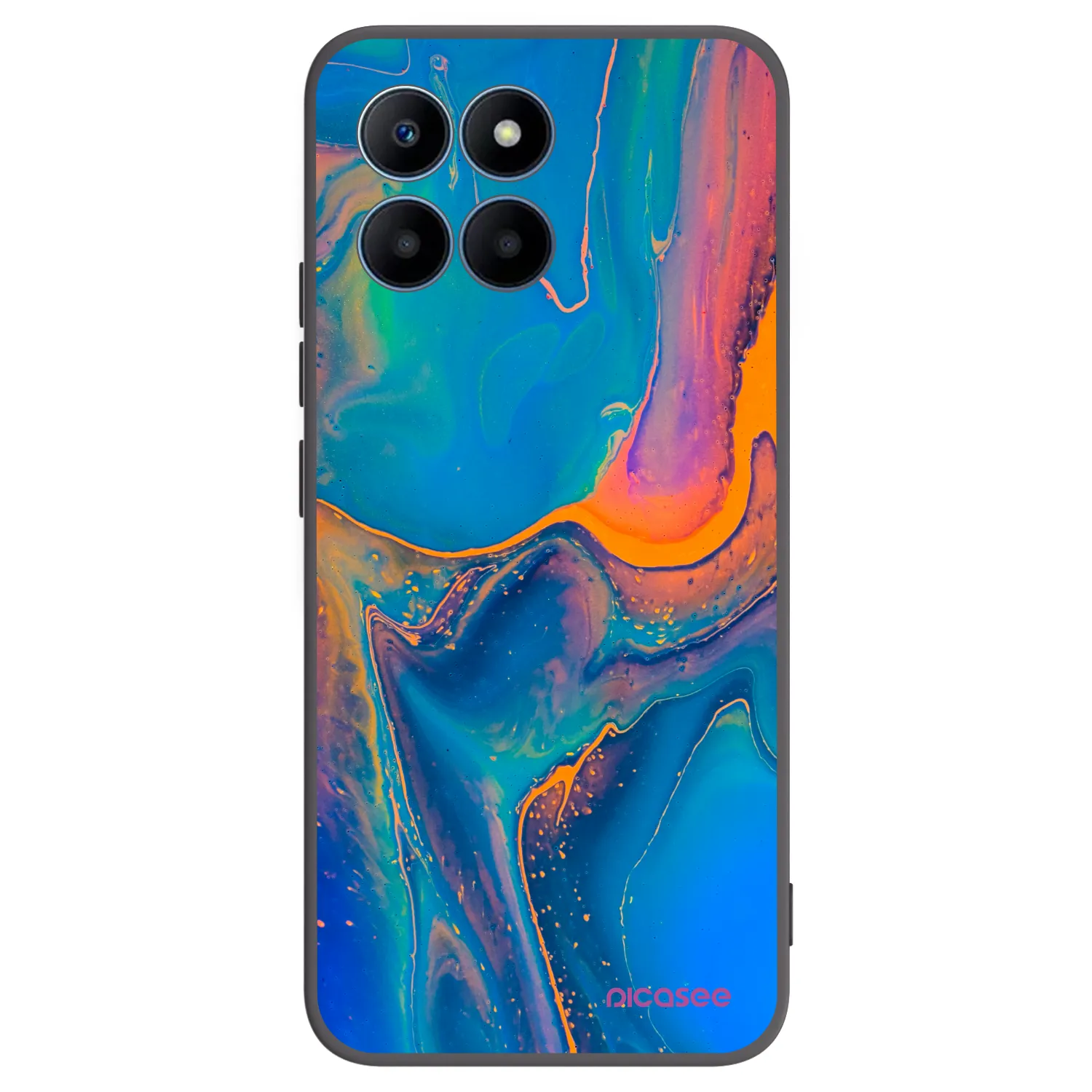 Picasee silikonowe czarne etui na Honor 70 Lite - Rainbow